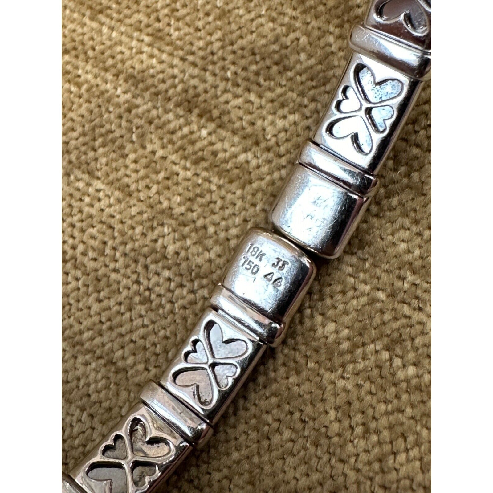 "H" Design Diamond Flexible Cuff Bracelet in 18k White Gold