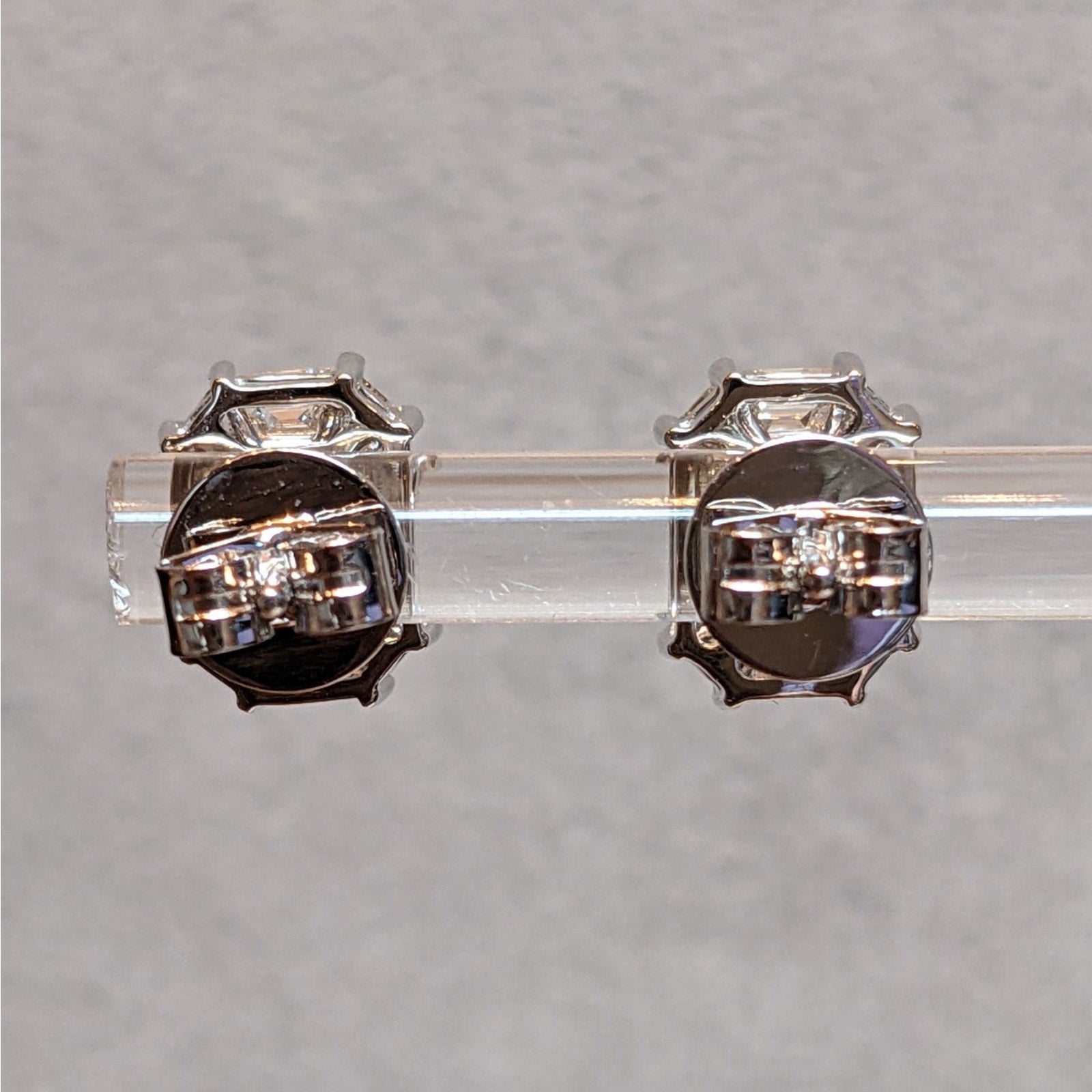 Illusion set Natural Diamond Stud Earrings 1.68cttw in 18k White Gold