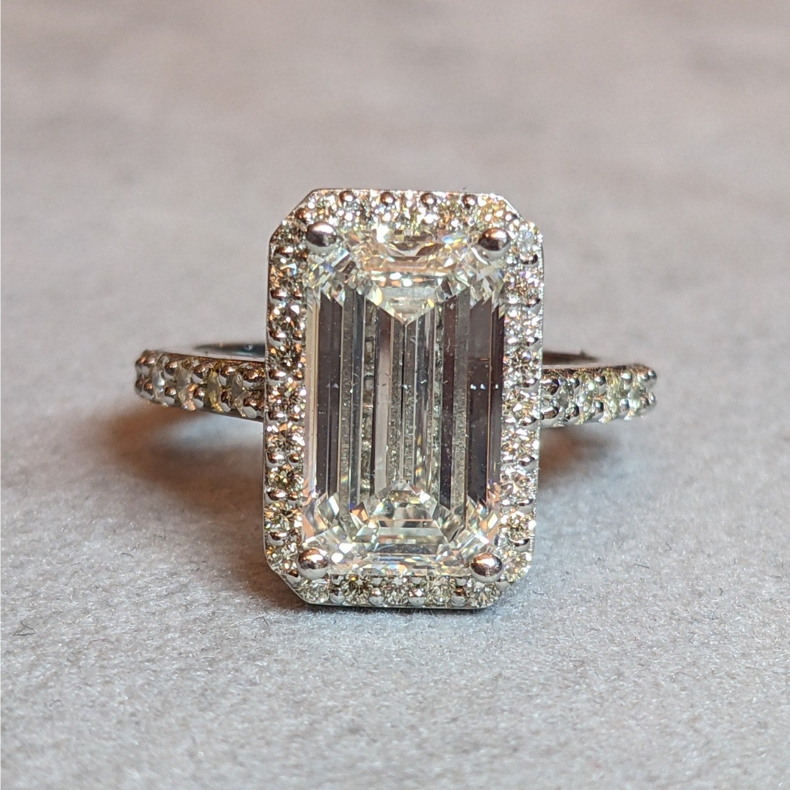 5.01 ct Emerald Cut Diamond w/GIA, in Platinum Diamond Ring