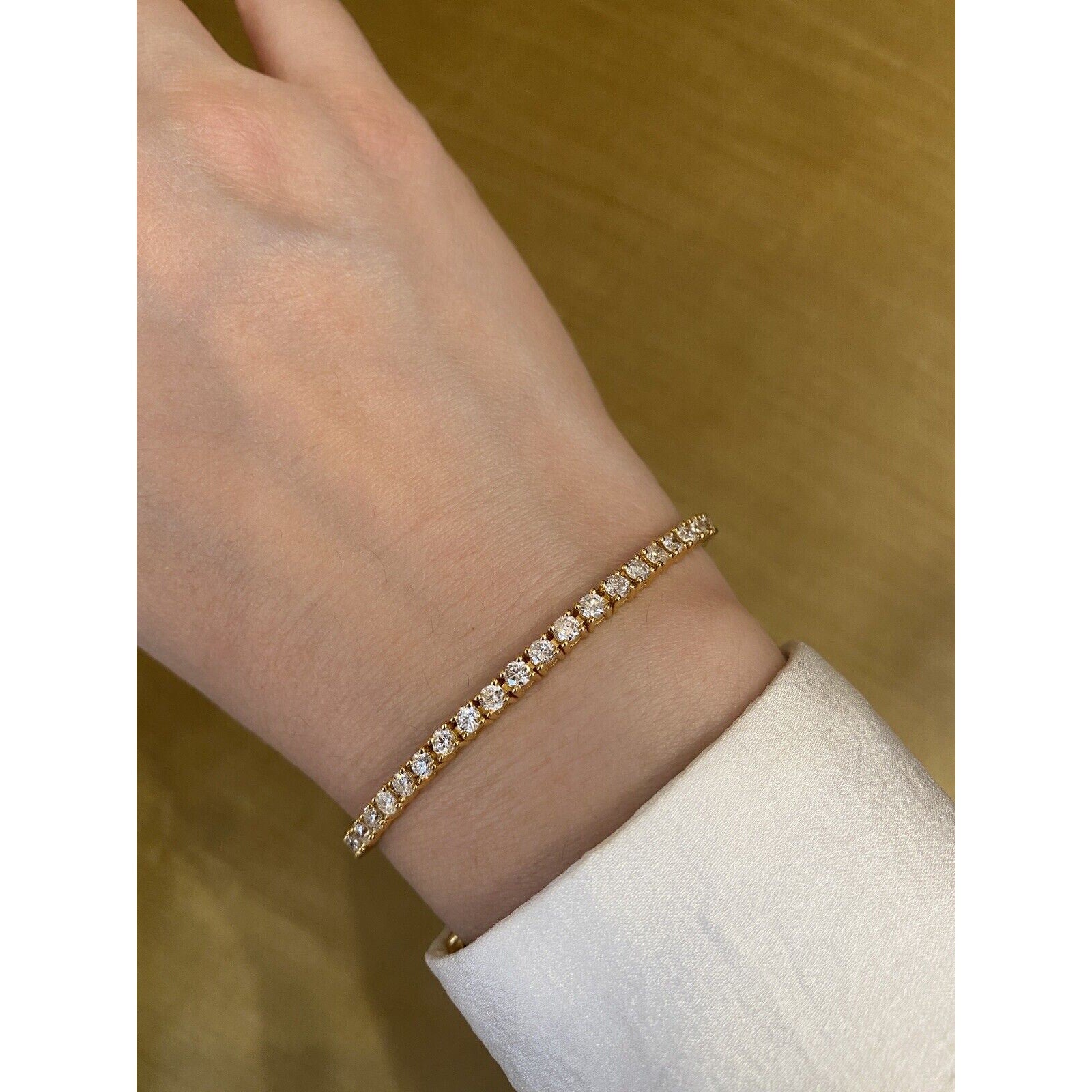 Diamond Tennis Bracelet Rounds 4.40 cttw in 18k Yellow Gold 7 in. - HM2329AV