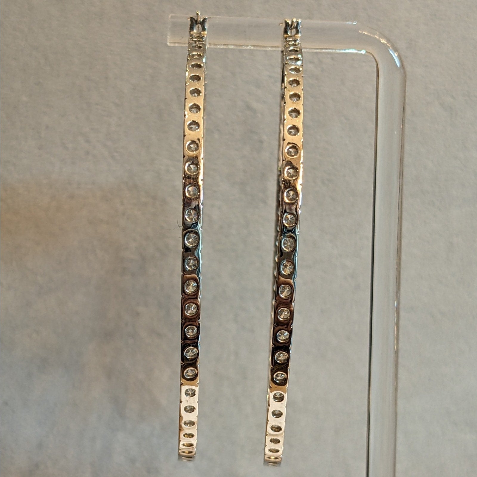 8.50 ctw Inside Out Round Diamond XL Hoop Earrings in 18k White Gold