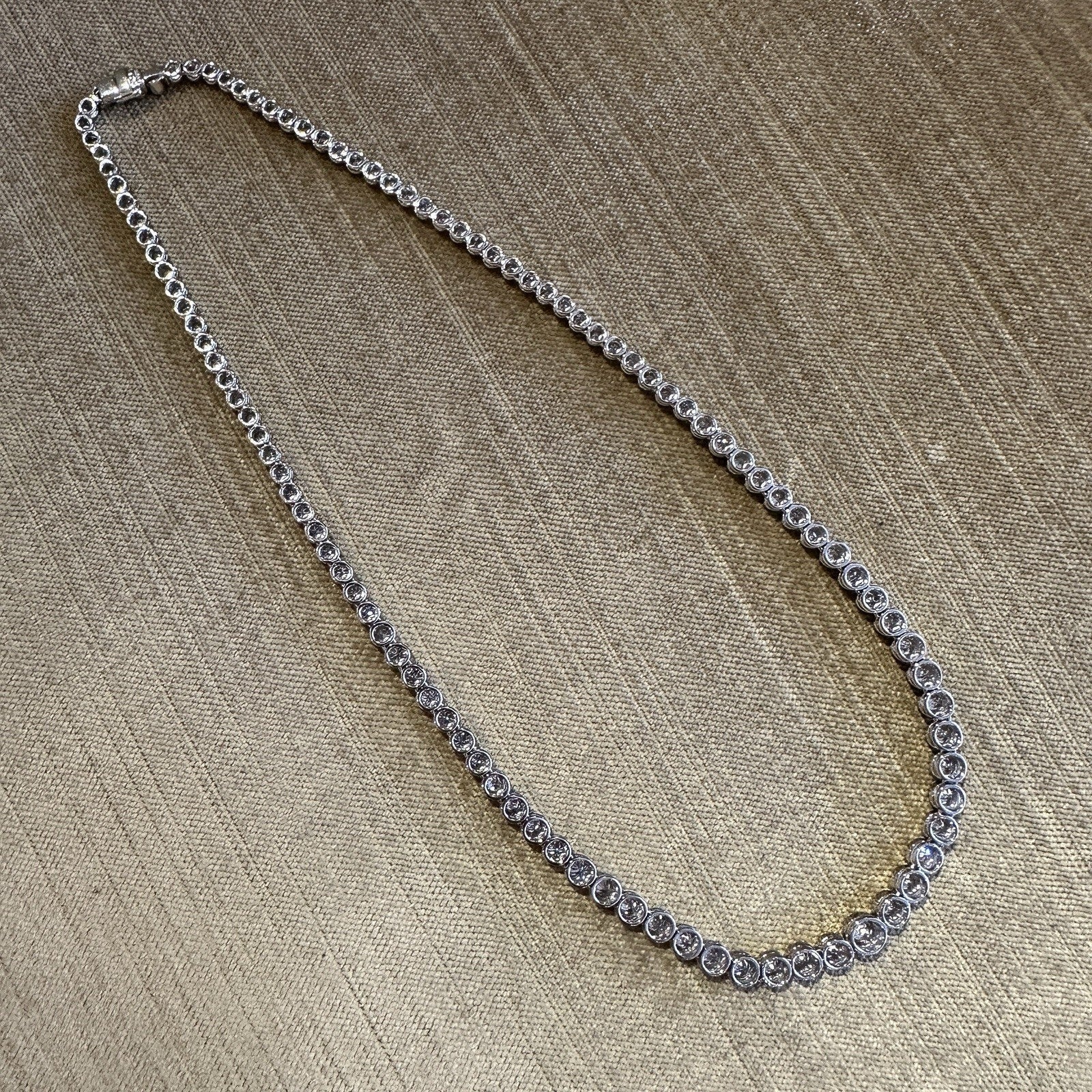 10.13 cttw Natural Diamond Graduated Tennis Necklace in Platinum 16.75"
