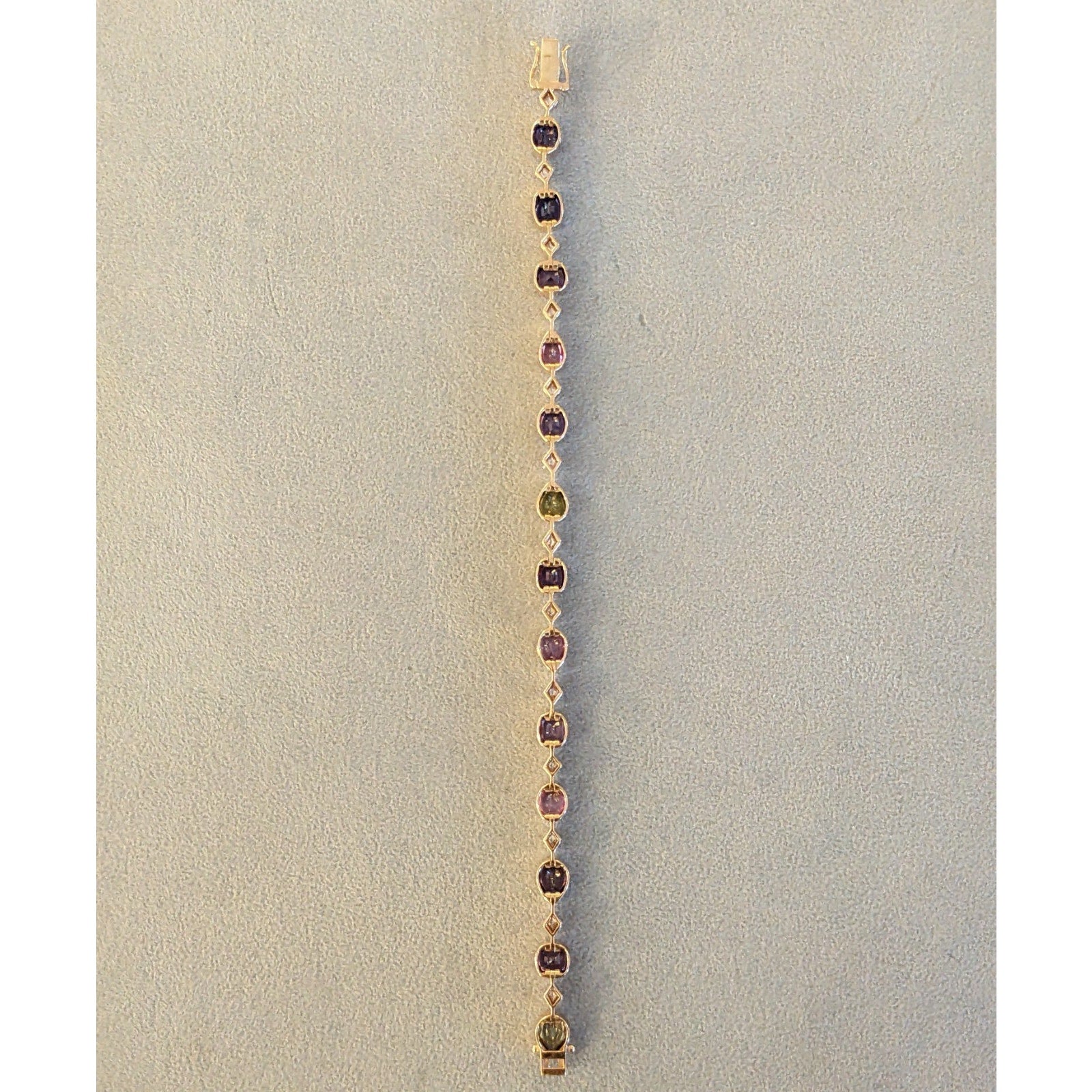 No Heat Multicolor Sapphire & Diamond Bracelet in 14k Rose Gold