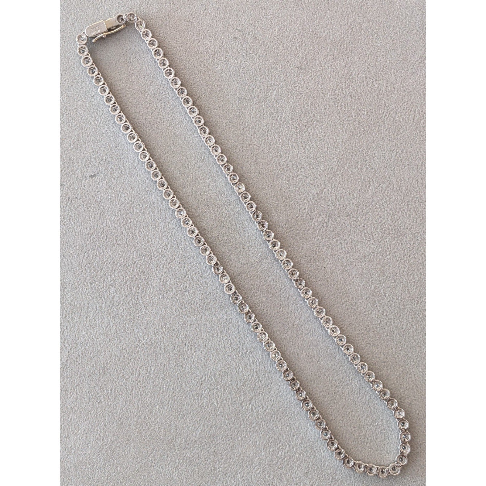 10.00 cttw Bezel-Set Natural Diamond Tennis Necklace in Platinum 16 in