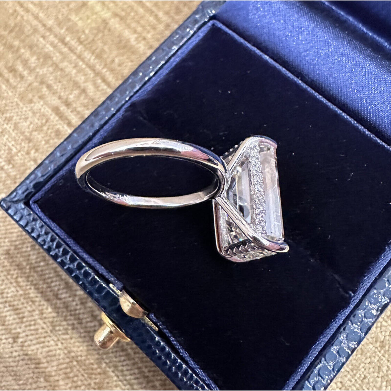GIA 10.08 ct. Emerald Cut Diamond Ring in Platinum - C300