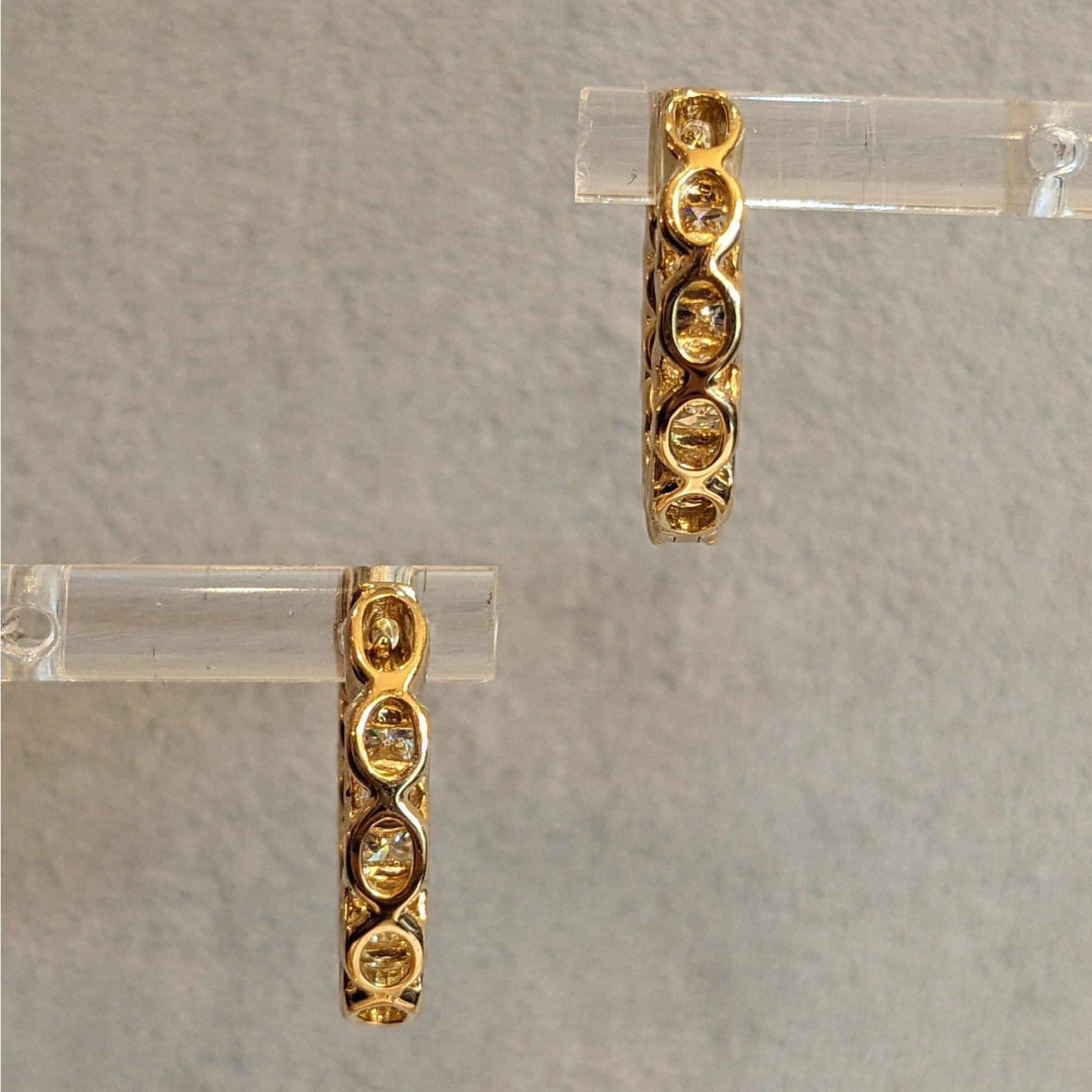 3.37cttw Round Diamond Inside Out Hoop Earrings in 18k Yellow Gold