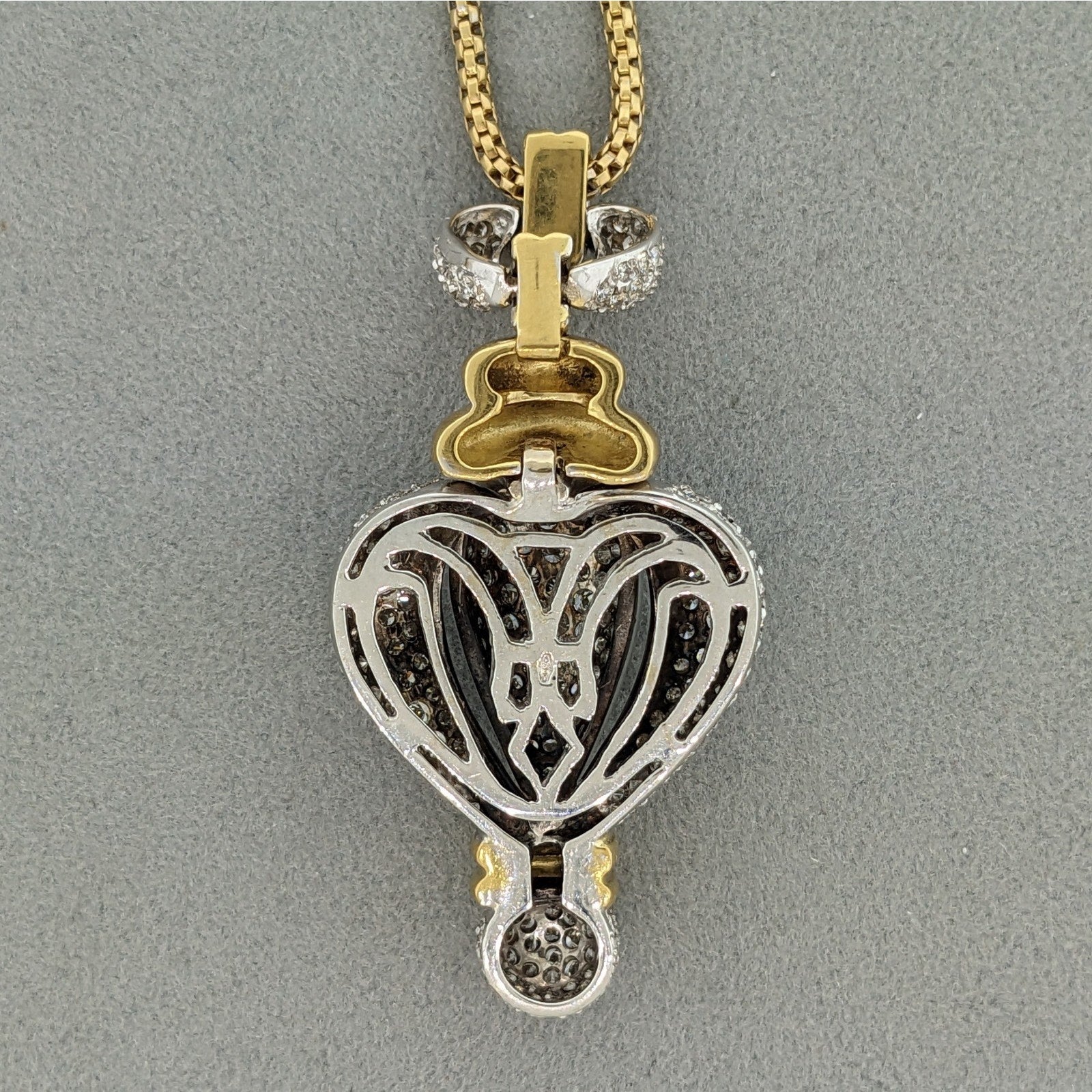 Diamond Pave Pendant Necklace in 18k Yellow & White Gold