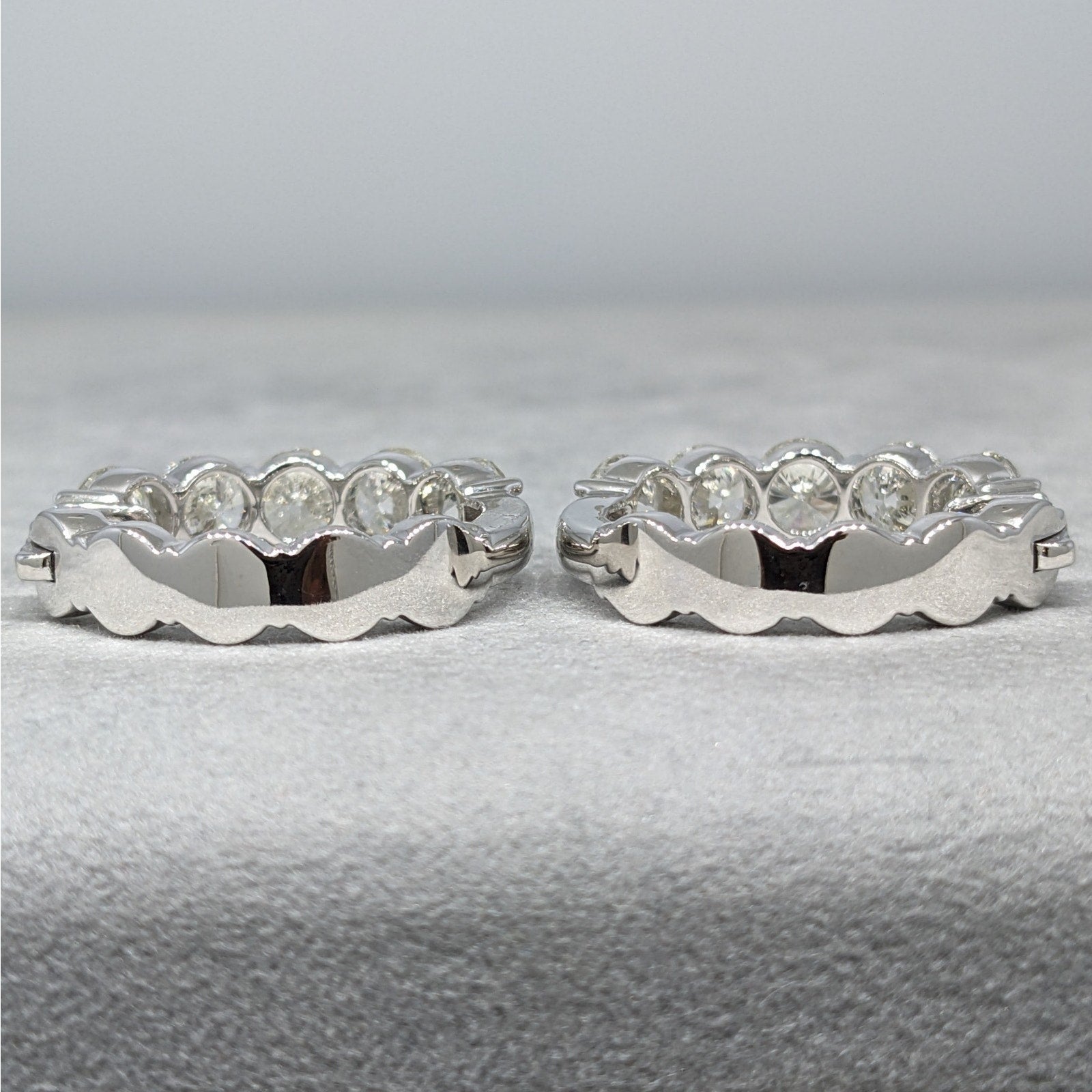 10.31 ctw Natural Round Diamond Hoop Earrings in 18k White Gold