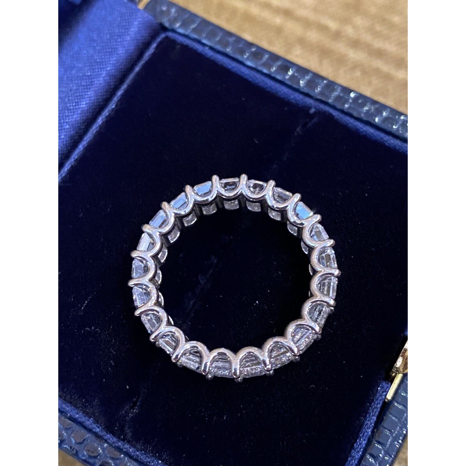 5.12 ctw Emerald Cut Diamond Eternity Band Ring in Platinum 5mm 6.25- HM2347E