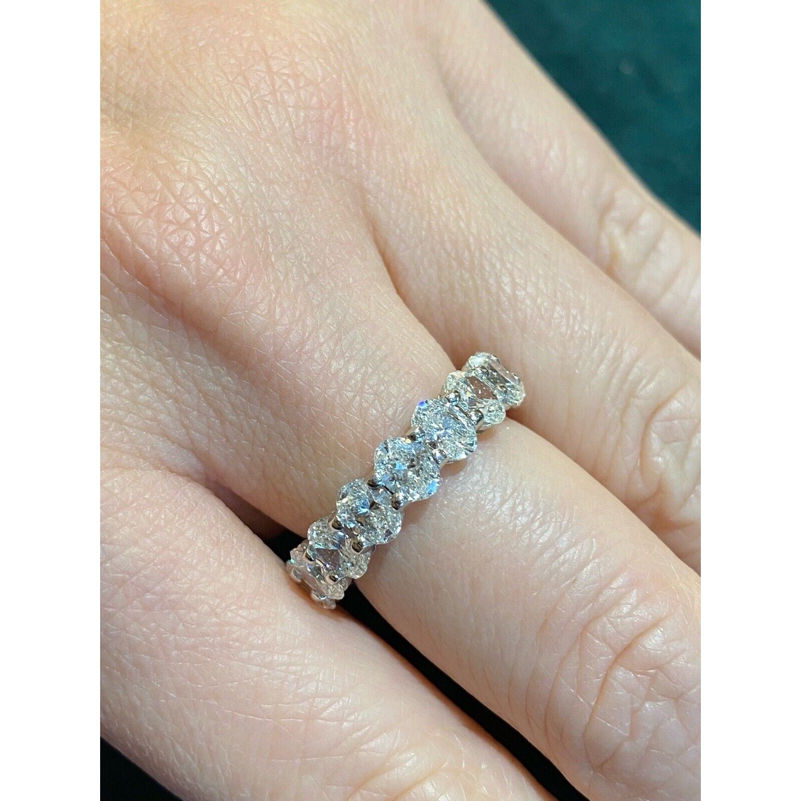 5.25 cttw Oval Diamond Eternity Band Ring in Platinum