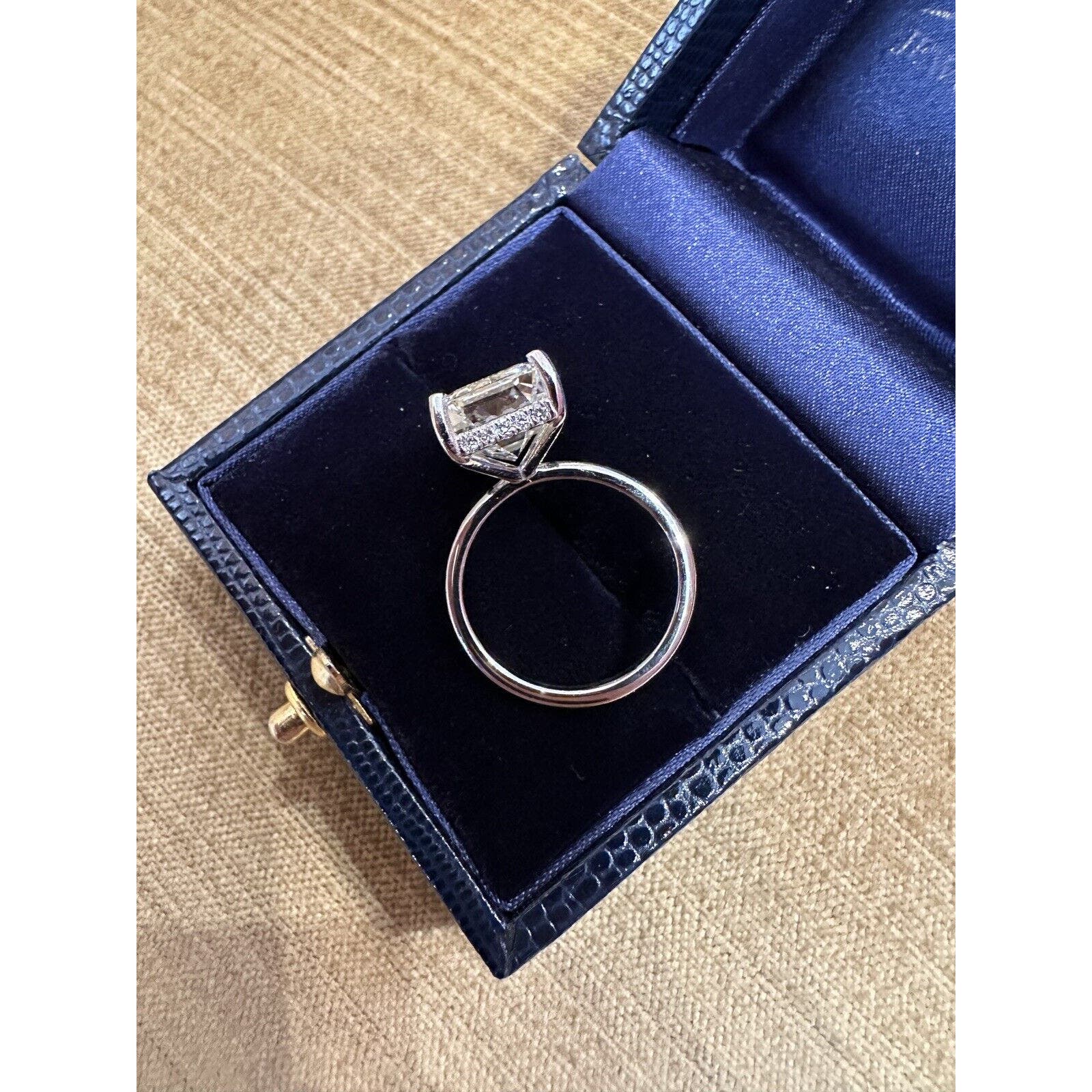 GIA 10.08 ct. Emerald Cut Diamond Ring in Platinum - C300