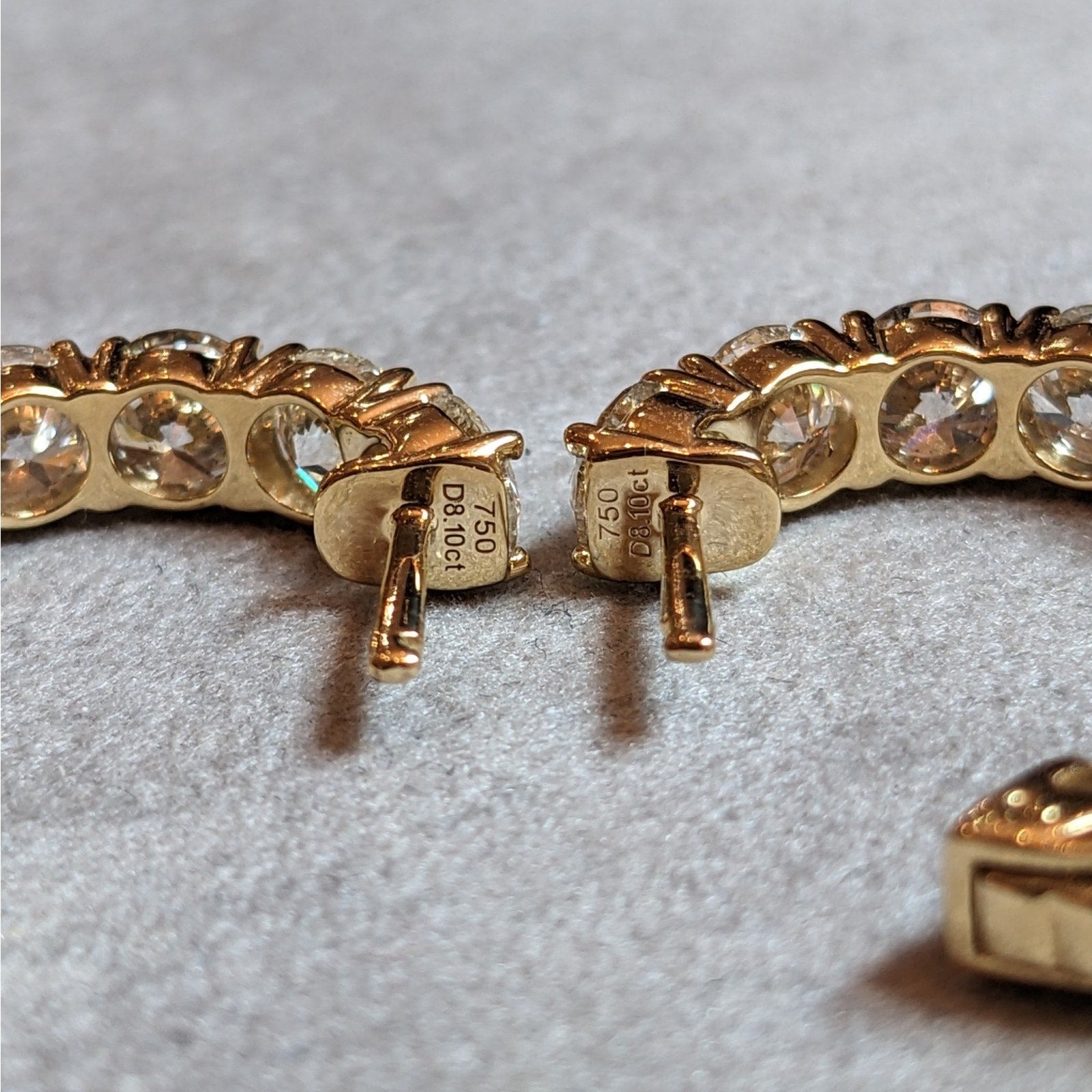 Natural Diamond 8.10 ct Inside Out Hoop Earrings in 18k Yellow Gold