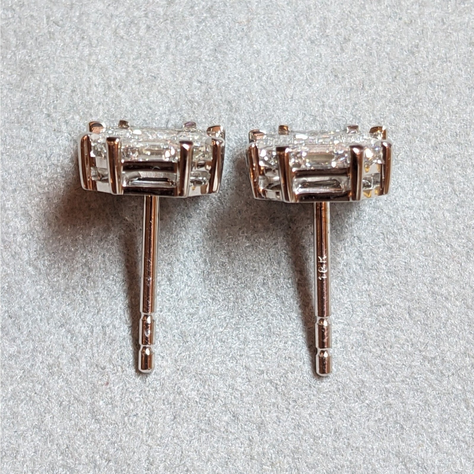 Illusion set Natural Diamond Stud Earrings 1.68cttw in 18k White Gold