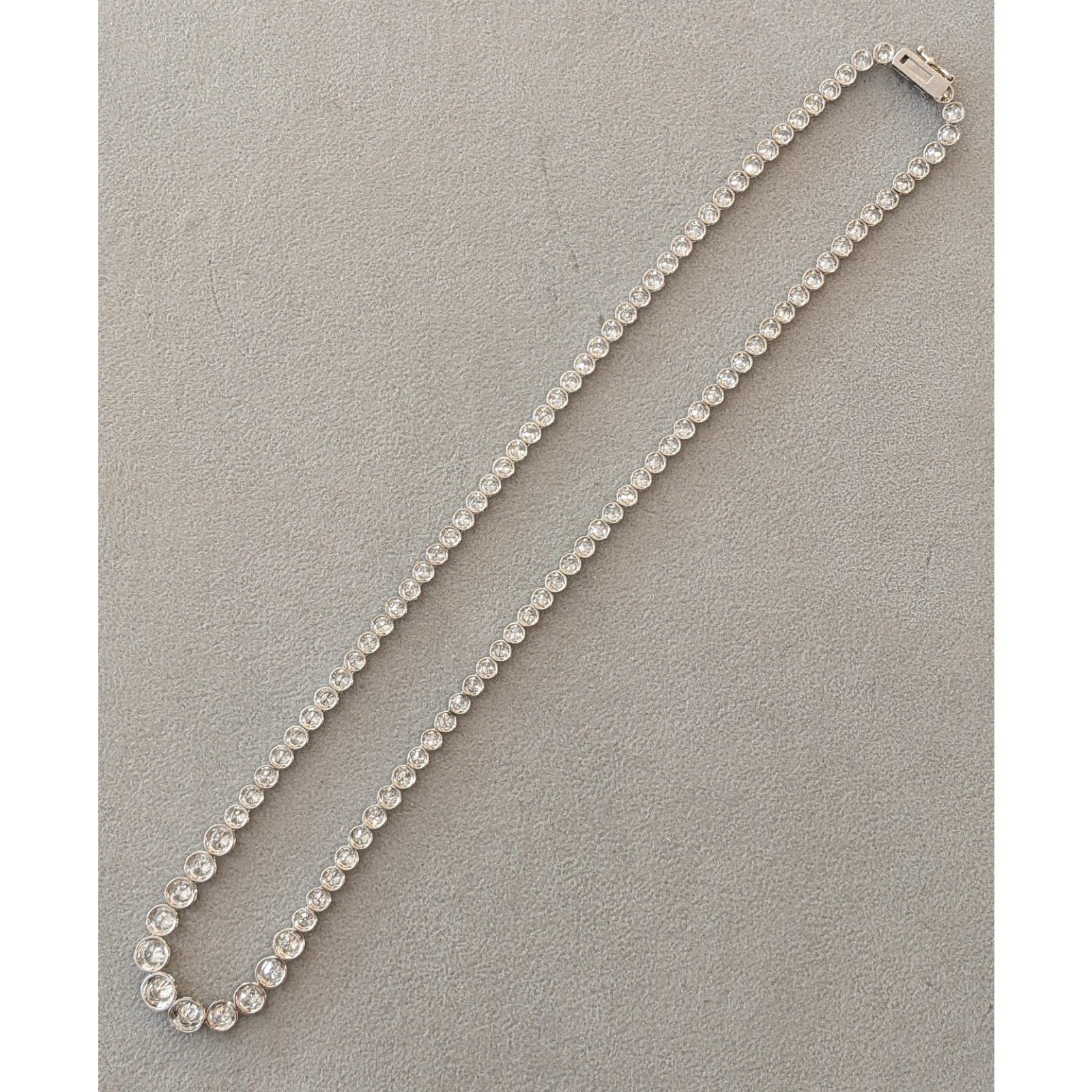10.01 cttw Natural Diamond Graduated Tennis Necklace in Platinum