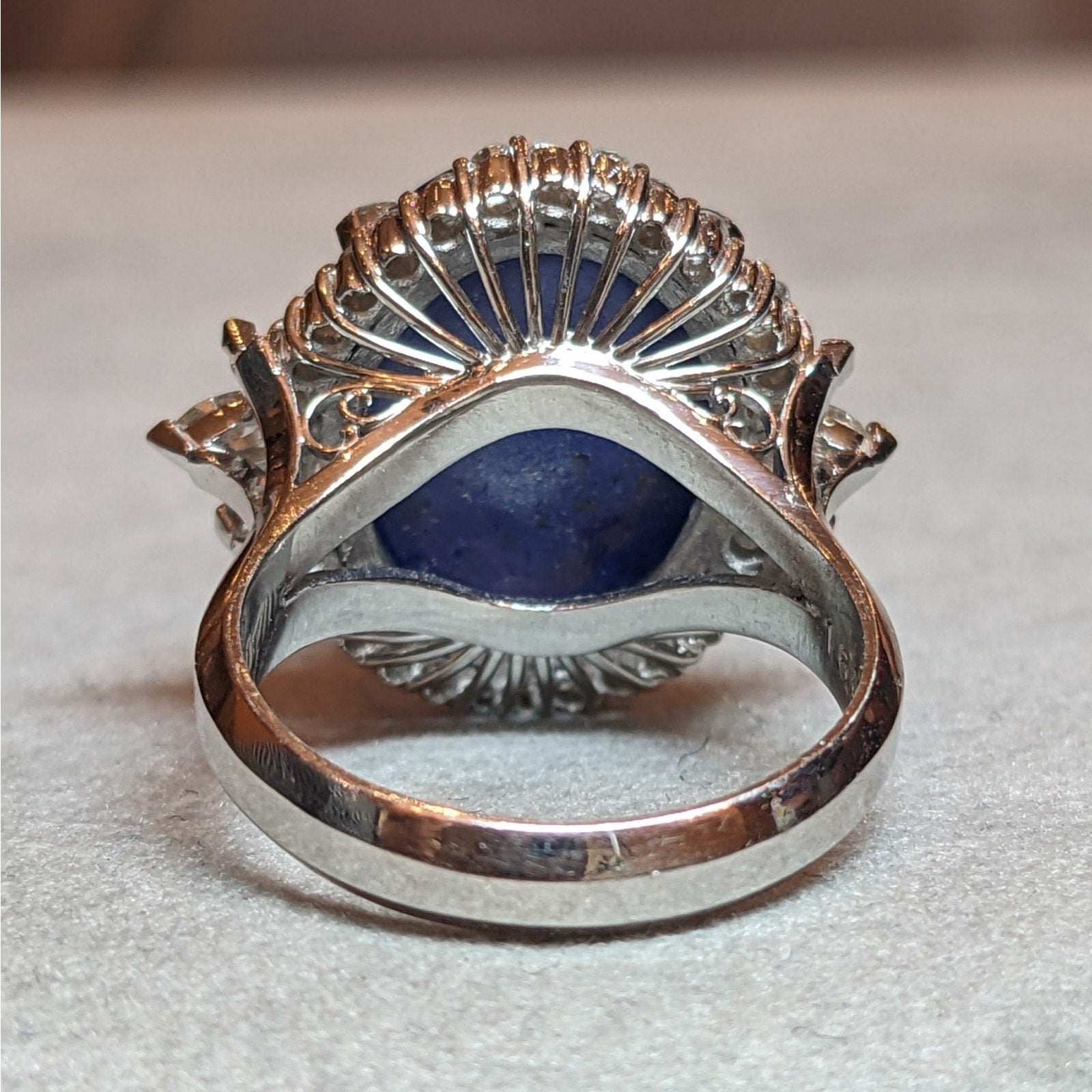 GIA 16.42 ct Natural Star Sapphire and Diamond Ring in Platinum