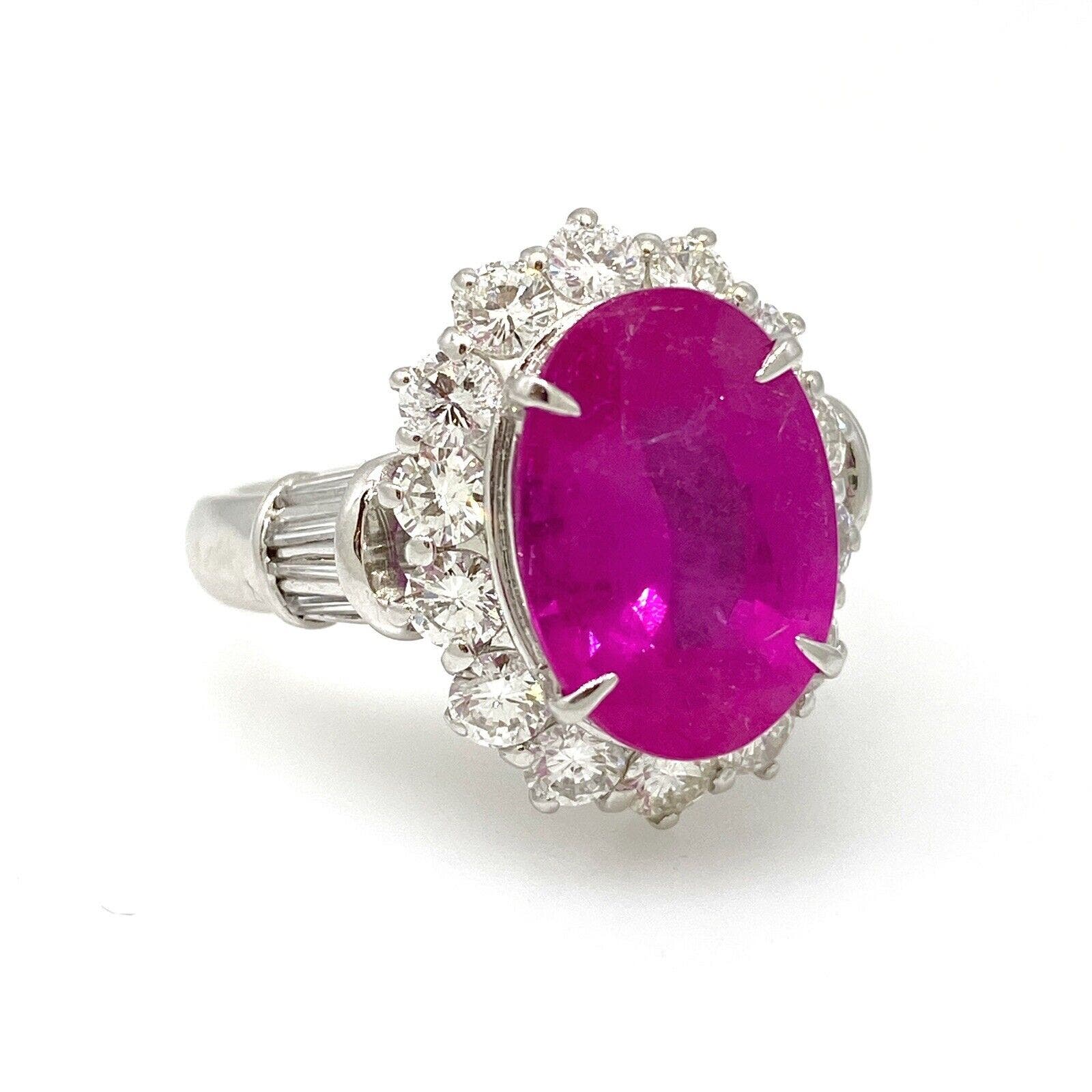 GIA Burma Heated Ruby 4.74 ct Oval in Diamond Platinum Ring - HM2284ZE