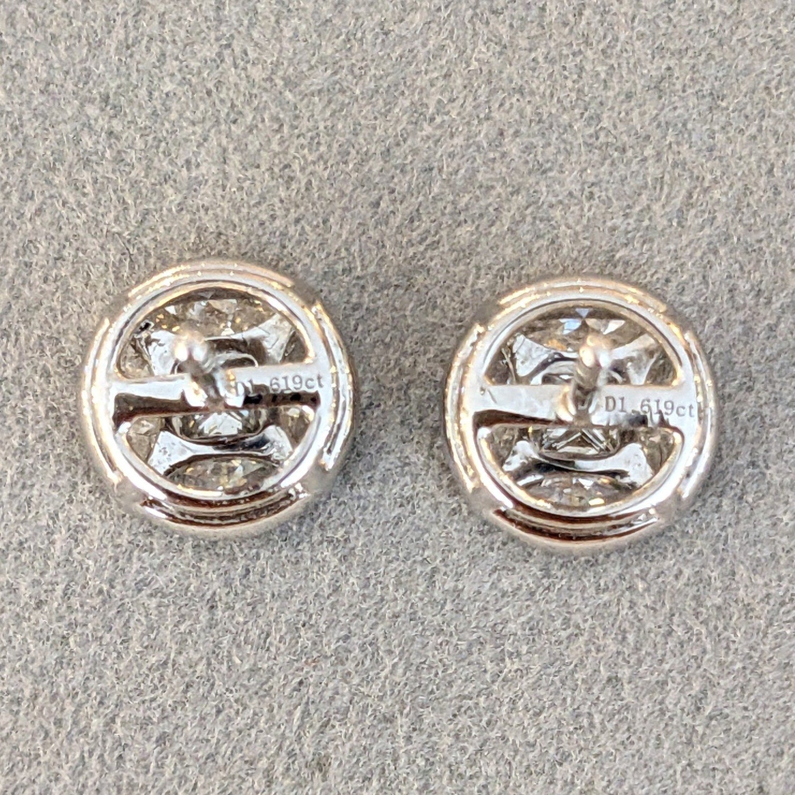 Illusion set Natural Diamond Earrings 1.62 cttw in 18k White Gold