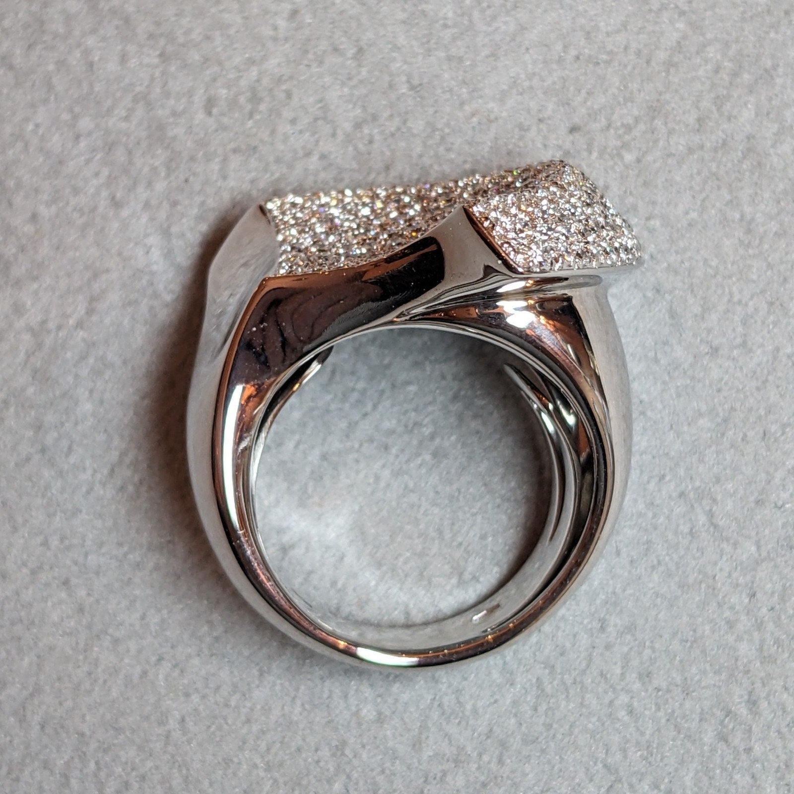 Pave Diamond Cocktail Ring in 18k White Gold