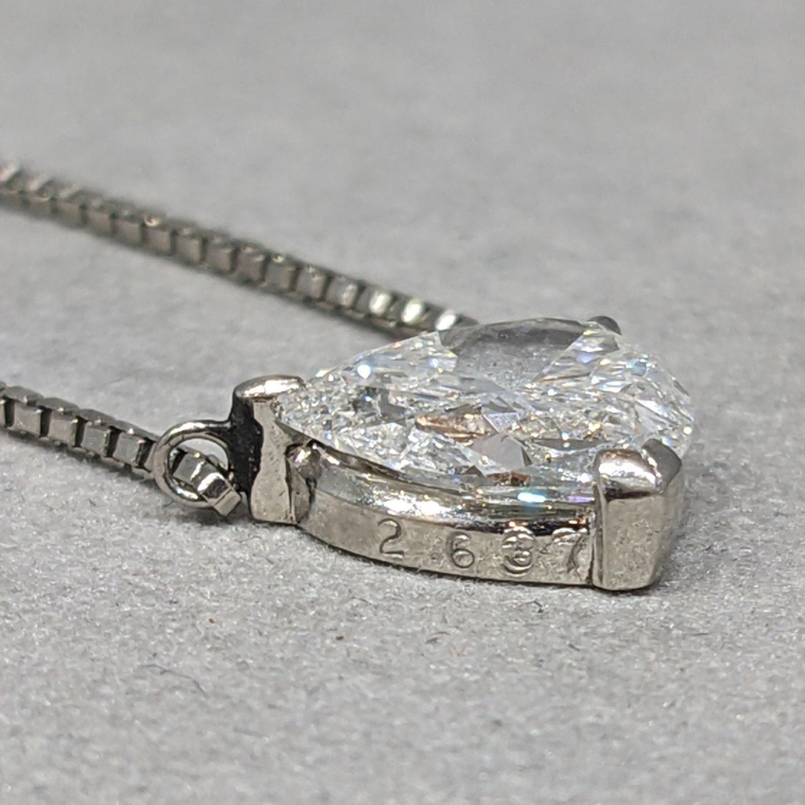 Natural 2.63 ct Heart Diamond Solitaire Pendant Necklace in Platinum