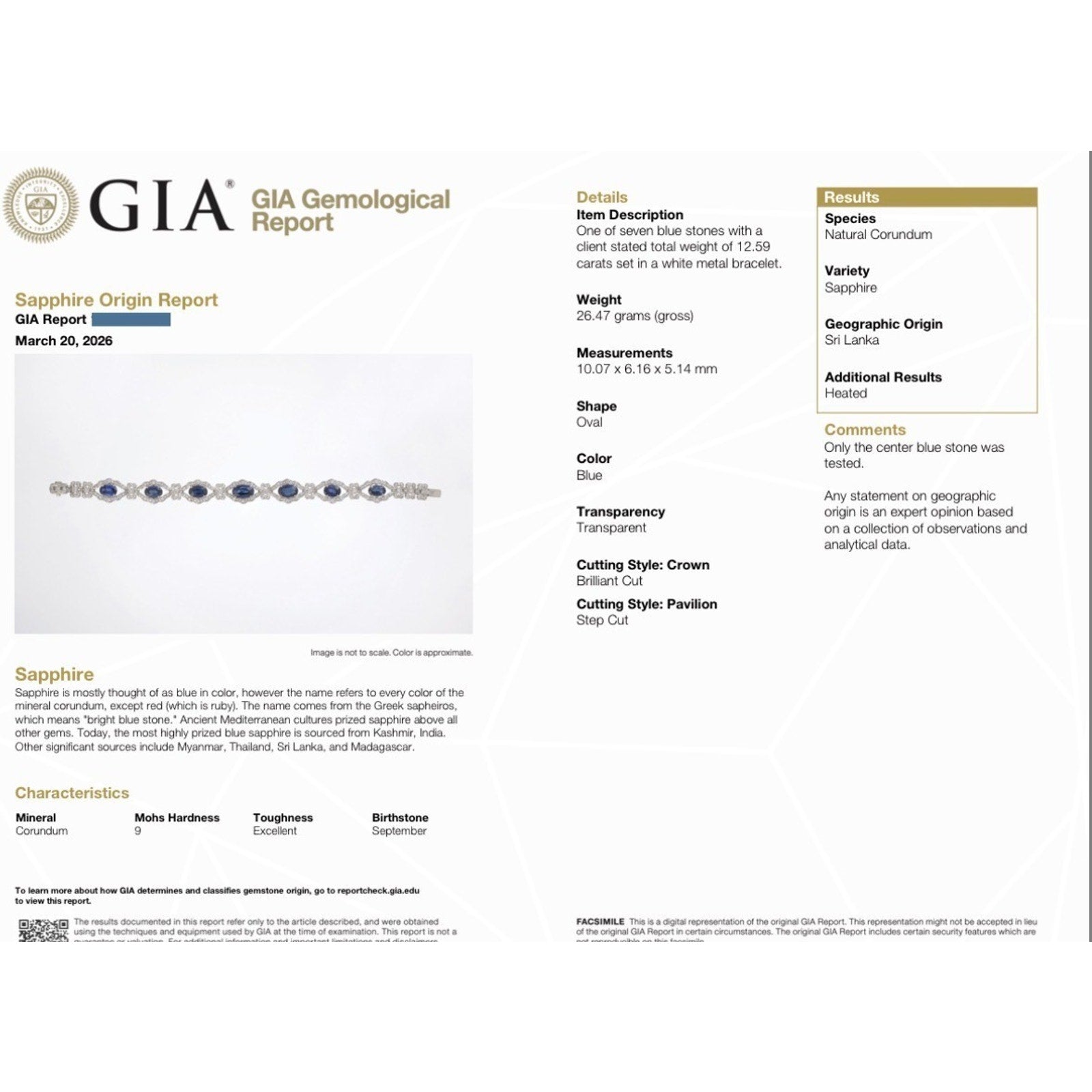 Blue Sapphire and Diamond Station Bracelet with Bows in Platinum