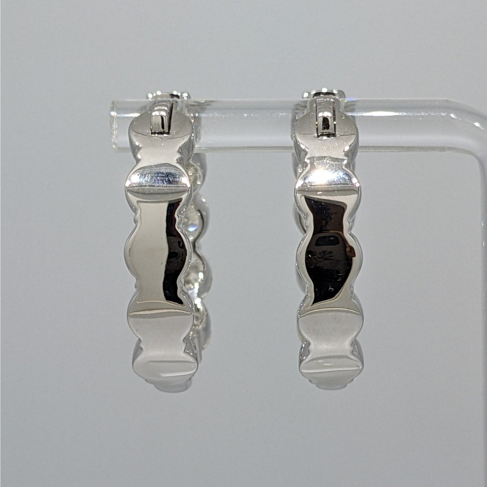10.31 ctw Natural Round Diamond Hoop Earrings in 18k White Gold