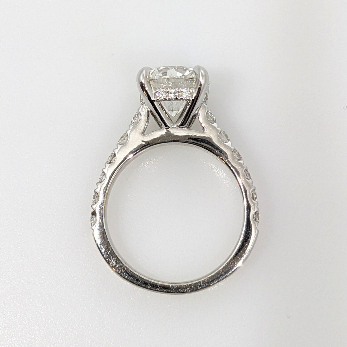 GIA Natural 3.01 ct Round Brilliant Diamond Ring in 18k White Gold