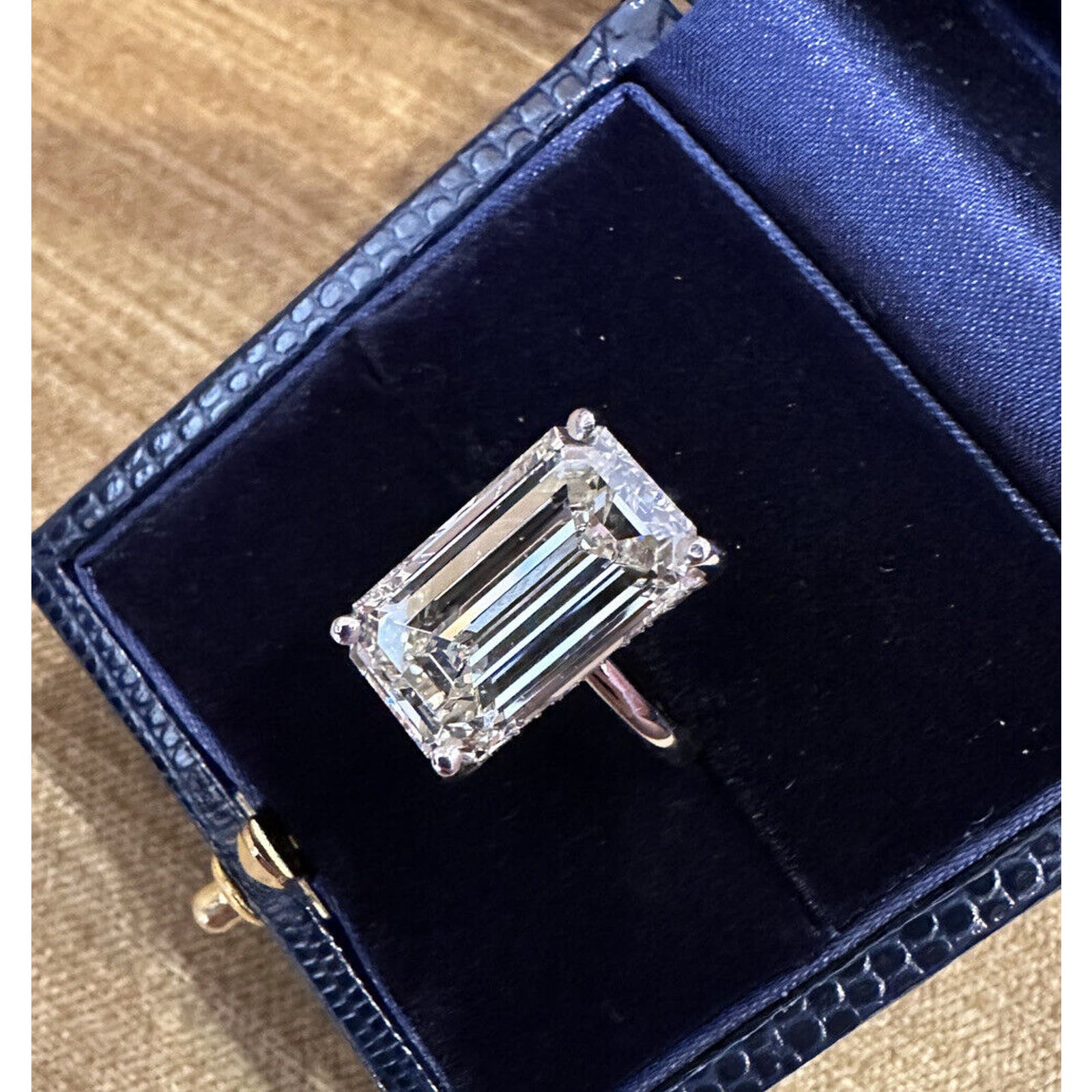 GIA 10.08 ct. Emerald Cut Diamond Ring in Platinum - C300