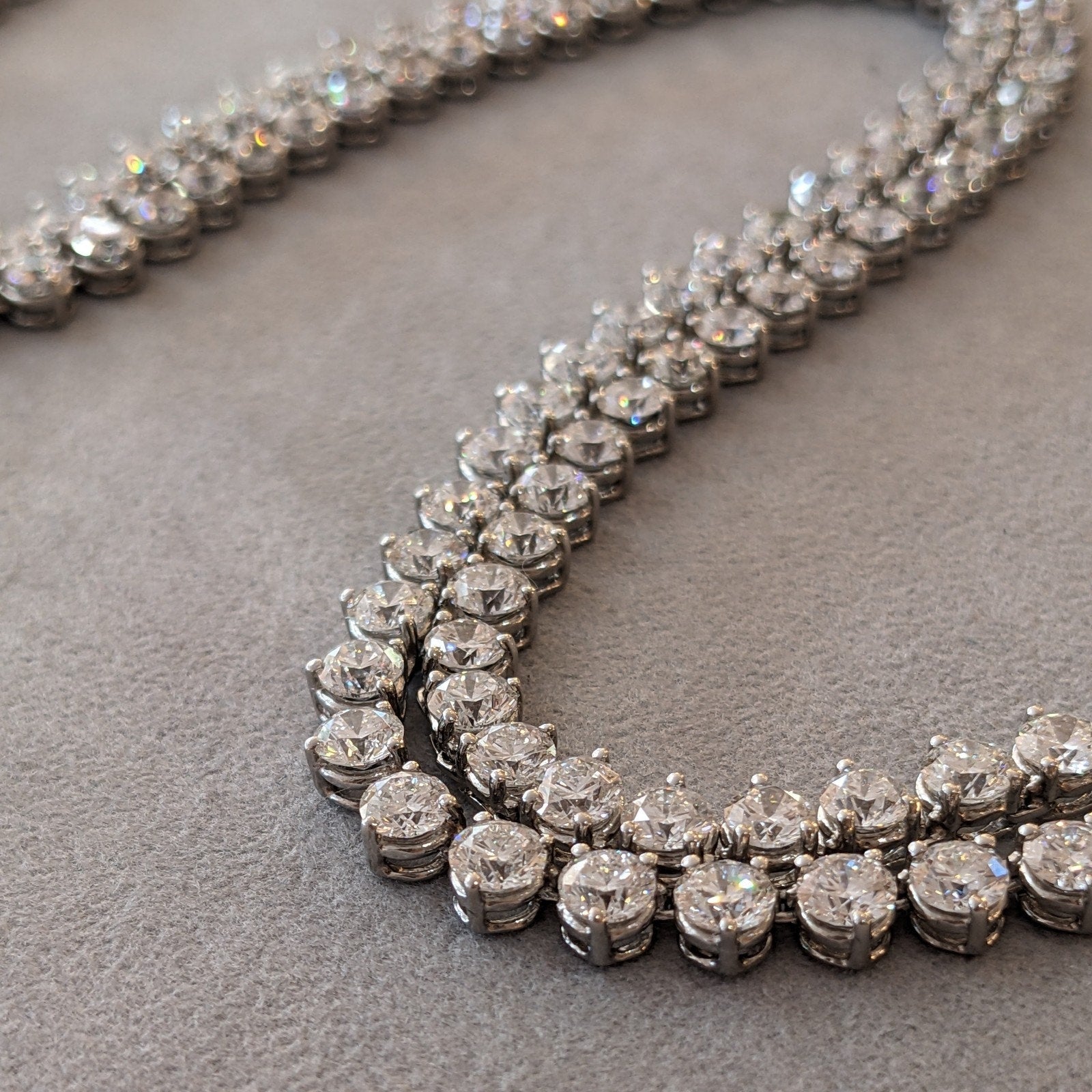 32.5 inch Round Diamond Tennis Necklace 52.00 cttw in Platinum - HM2600PZZ