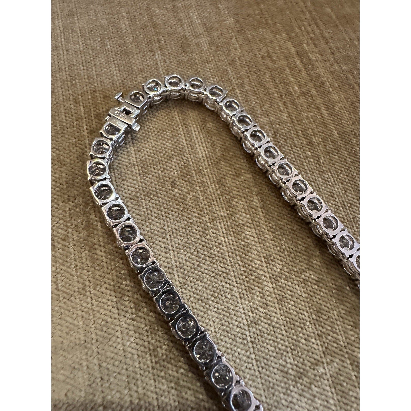 Natural Round Diamond Tennis Necklace 53 cttw in 14k White Gold 21 inches