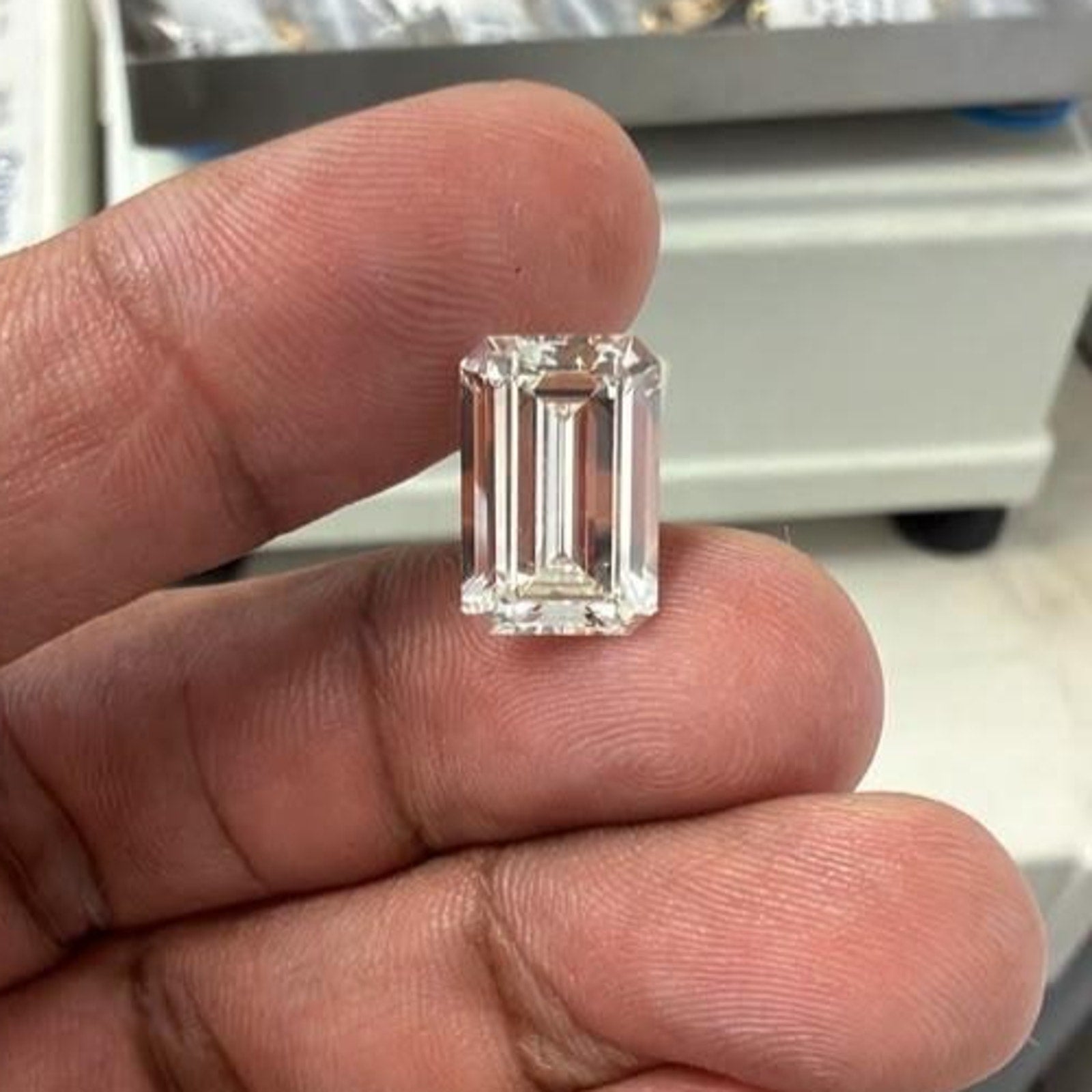 GIA 5.07 carat Loose Natural Emerald Cut Diamond J color VVS2 clarity