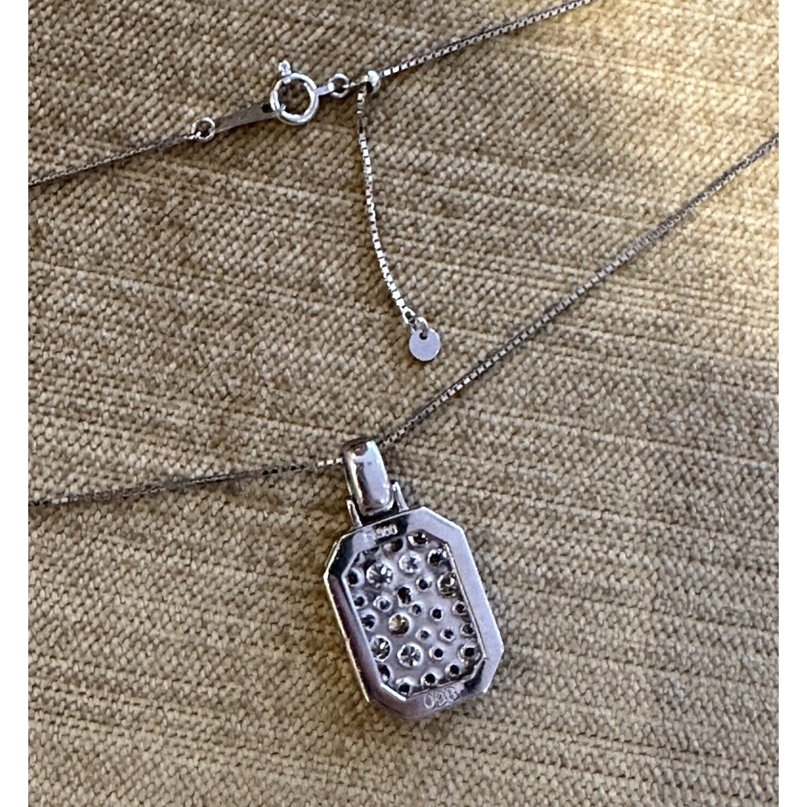 Natural Color Pave Diamond Pendant Necklace .98 cttw in Platinum
