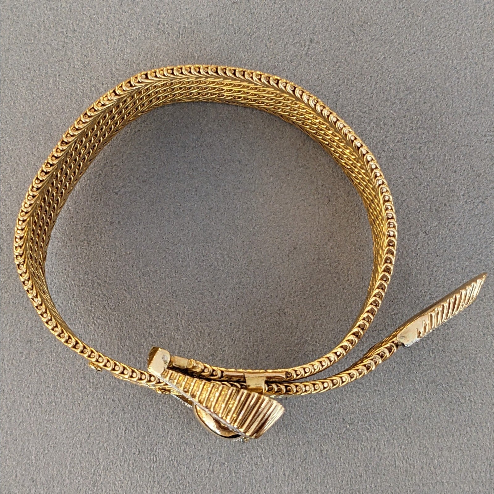 Vintage Kutchinsky Diamond Belt Bracelet in 18k Yellow Gold