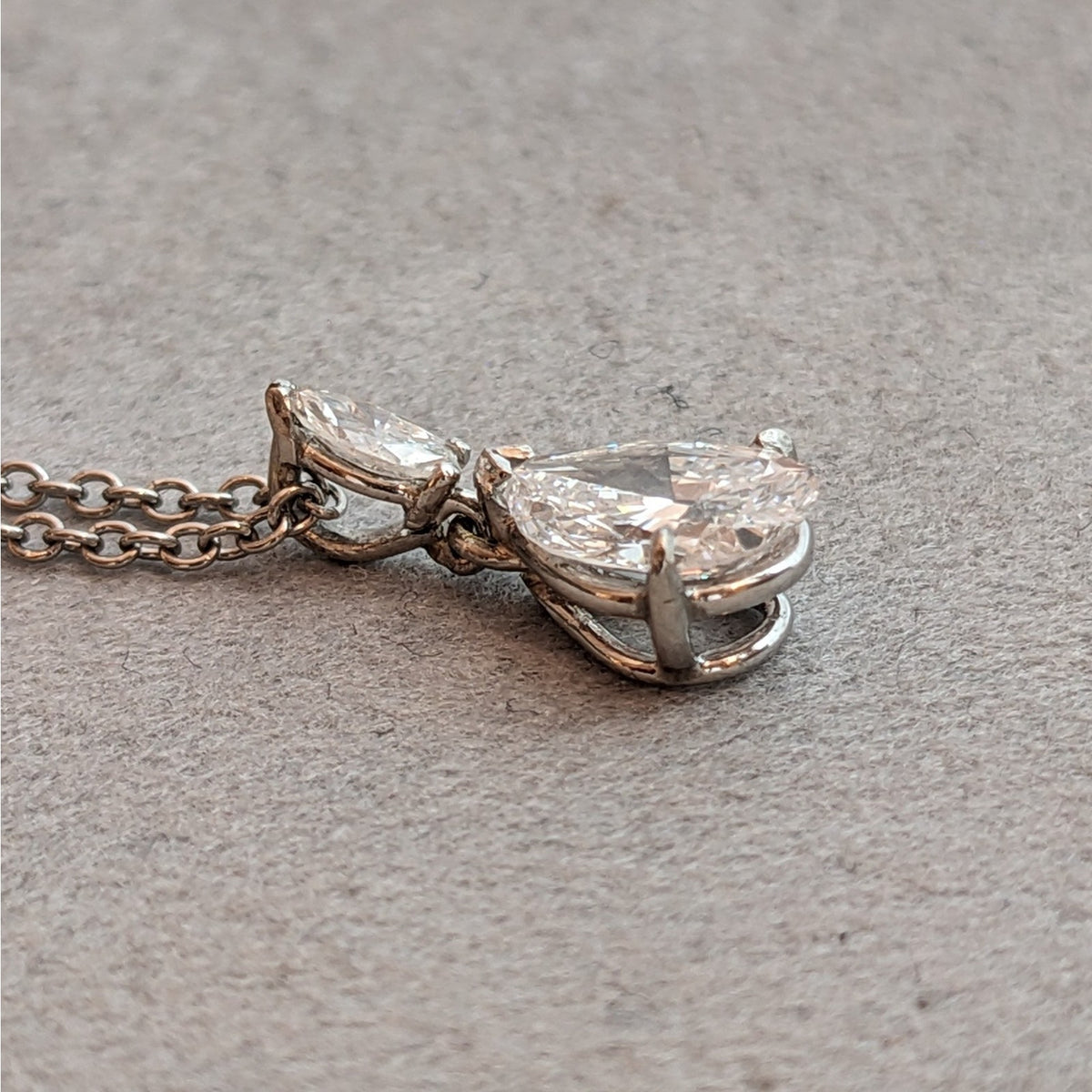 GIA 1.65 ct Pear Diamond H-SI1 Pendant Necklace in 18k White Gold/Plat