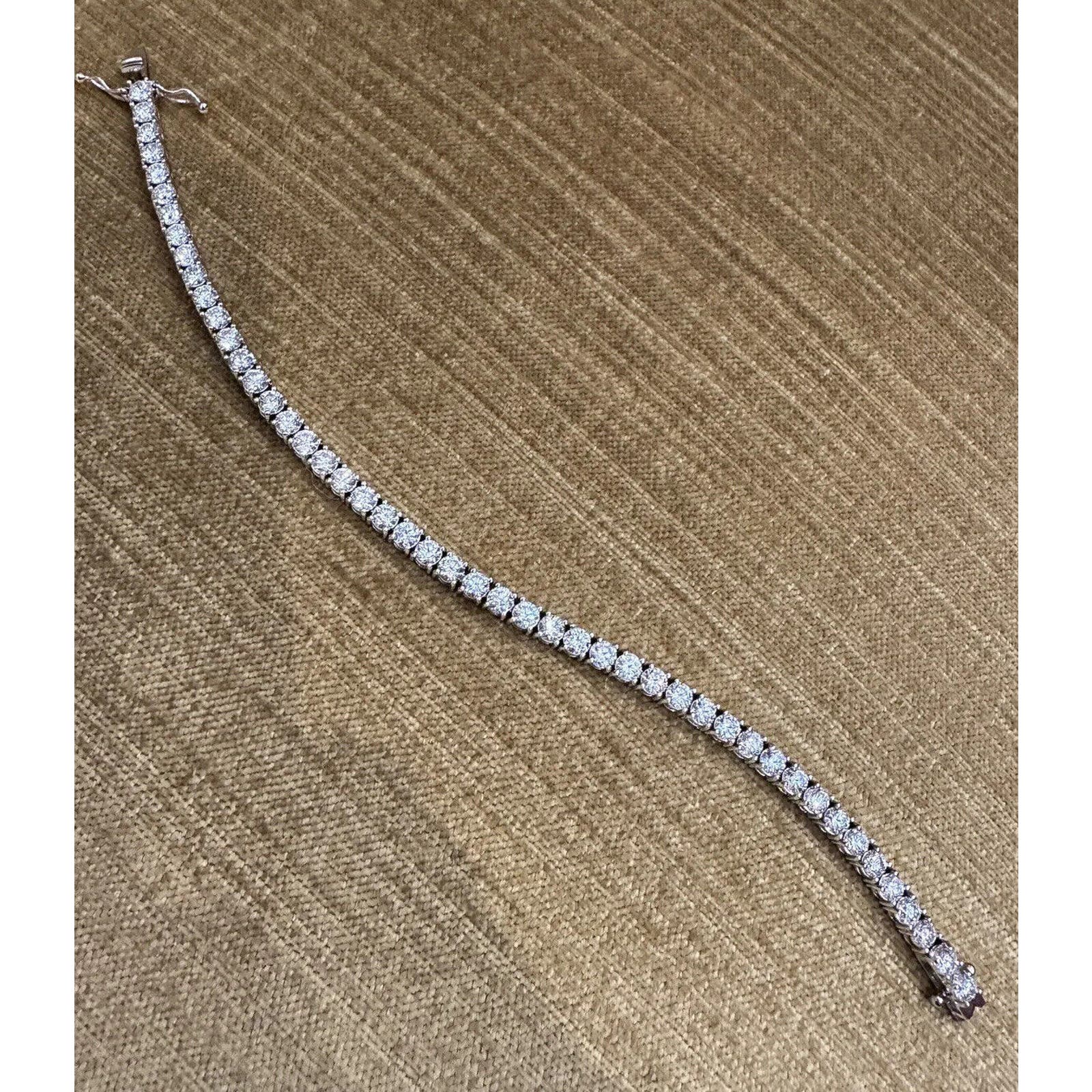 Diamond Tennis Bracelet Rounds 7cts in 14k White Gold 7 inches - HM2516B