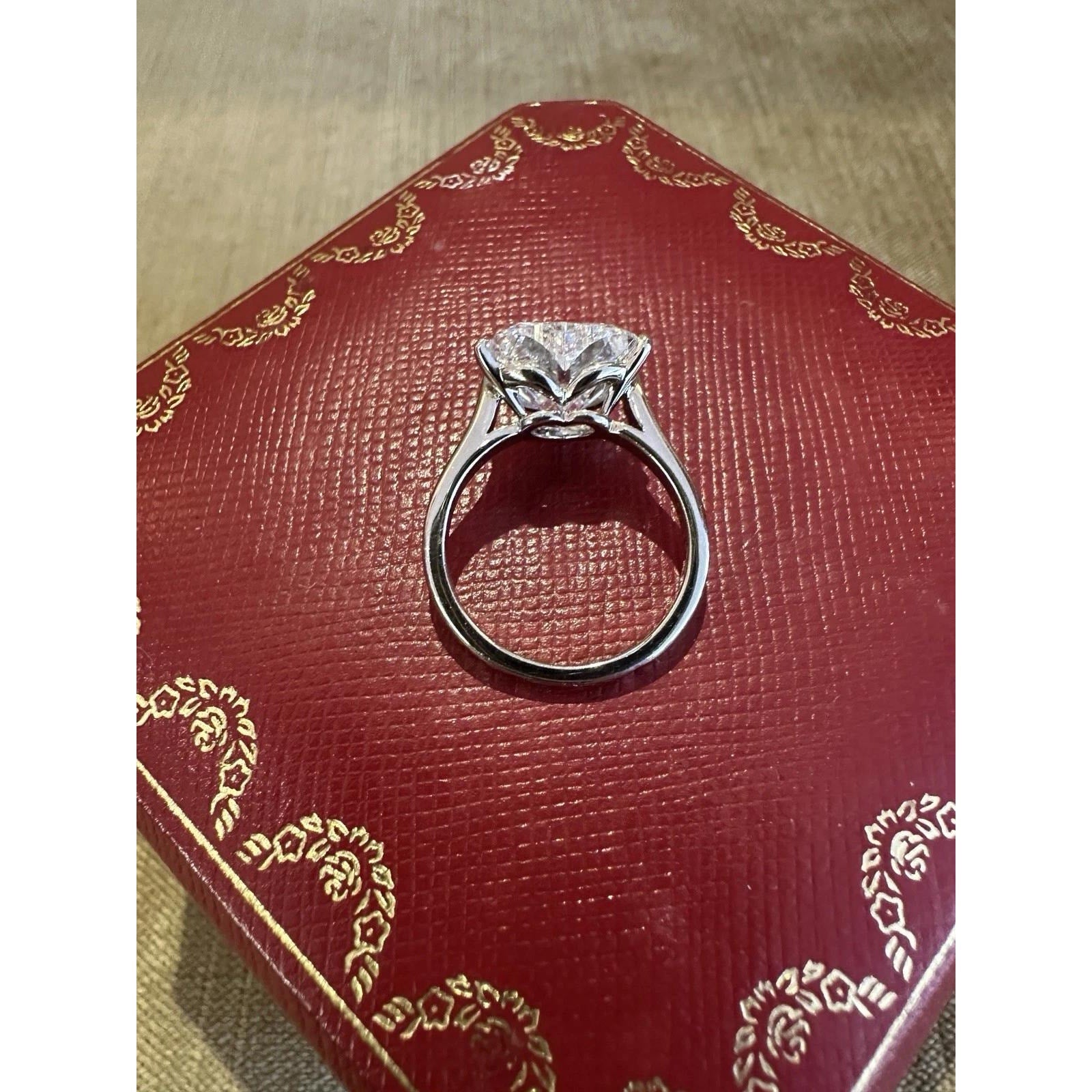 GIA Cartier 4.19ct D-VS2 Heart Brilliant Diamond Solitaire Platinum Ring