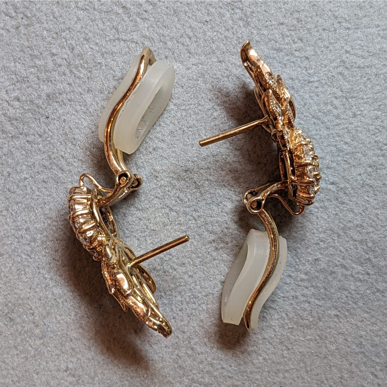 Natural Diamond Pineapple Button Earrings in 14k & 18k Rose Gold