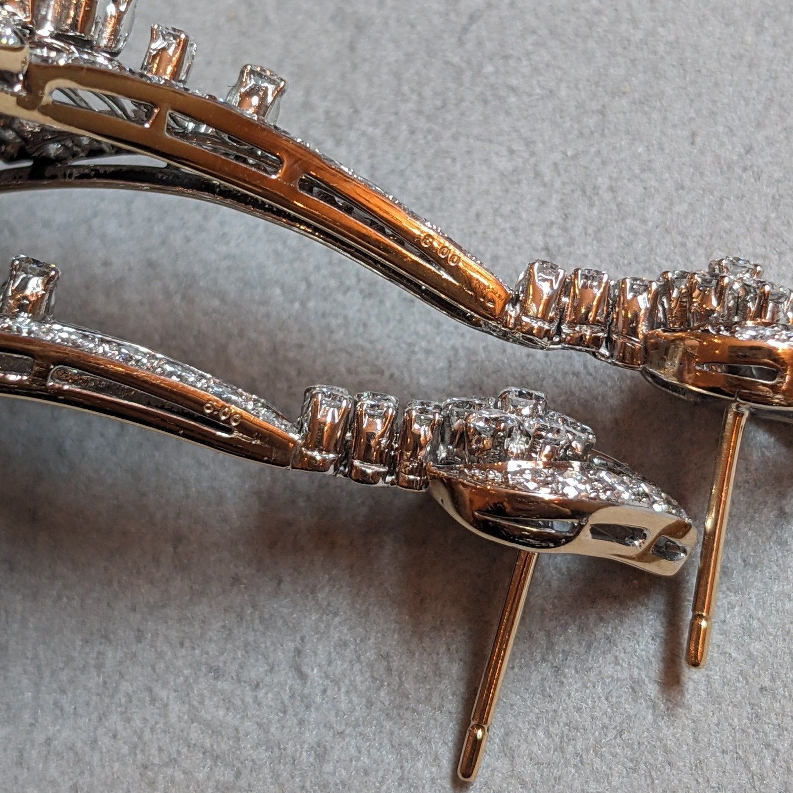 Diamond Fan Chandelier Earrings 10.00 cttw in 14k Gold