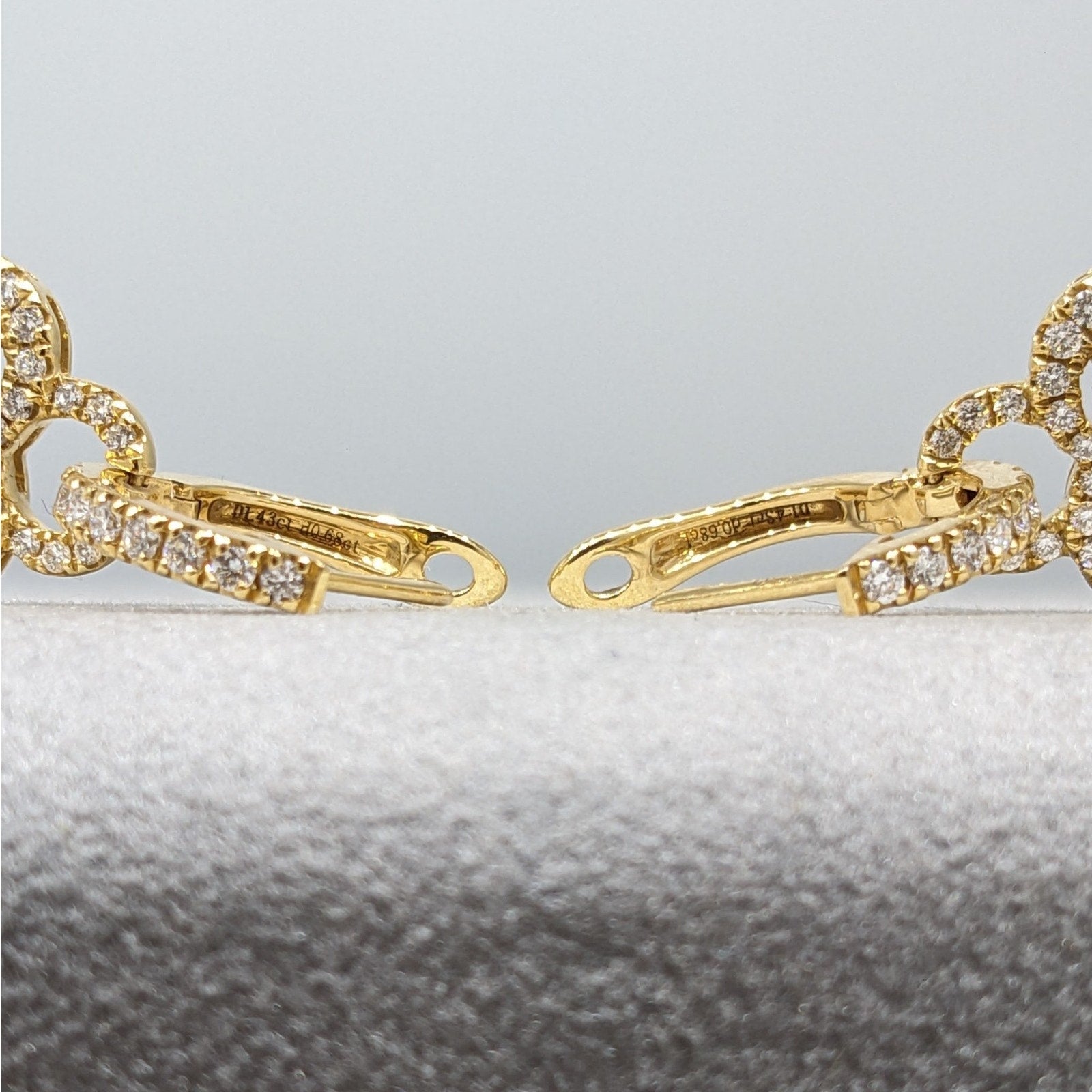Round & Fancy Cut Diamond Heart Earrings 2.10 ctw in 18k Yellow Gold
