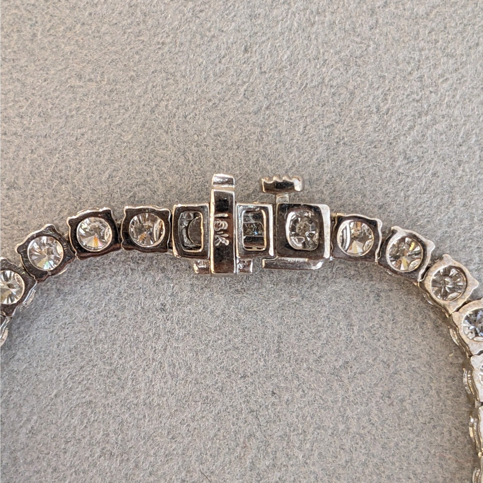 Natural Diamond Tennis Necklace in 18k White Gold 16.75 inches