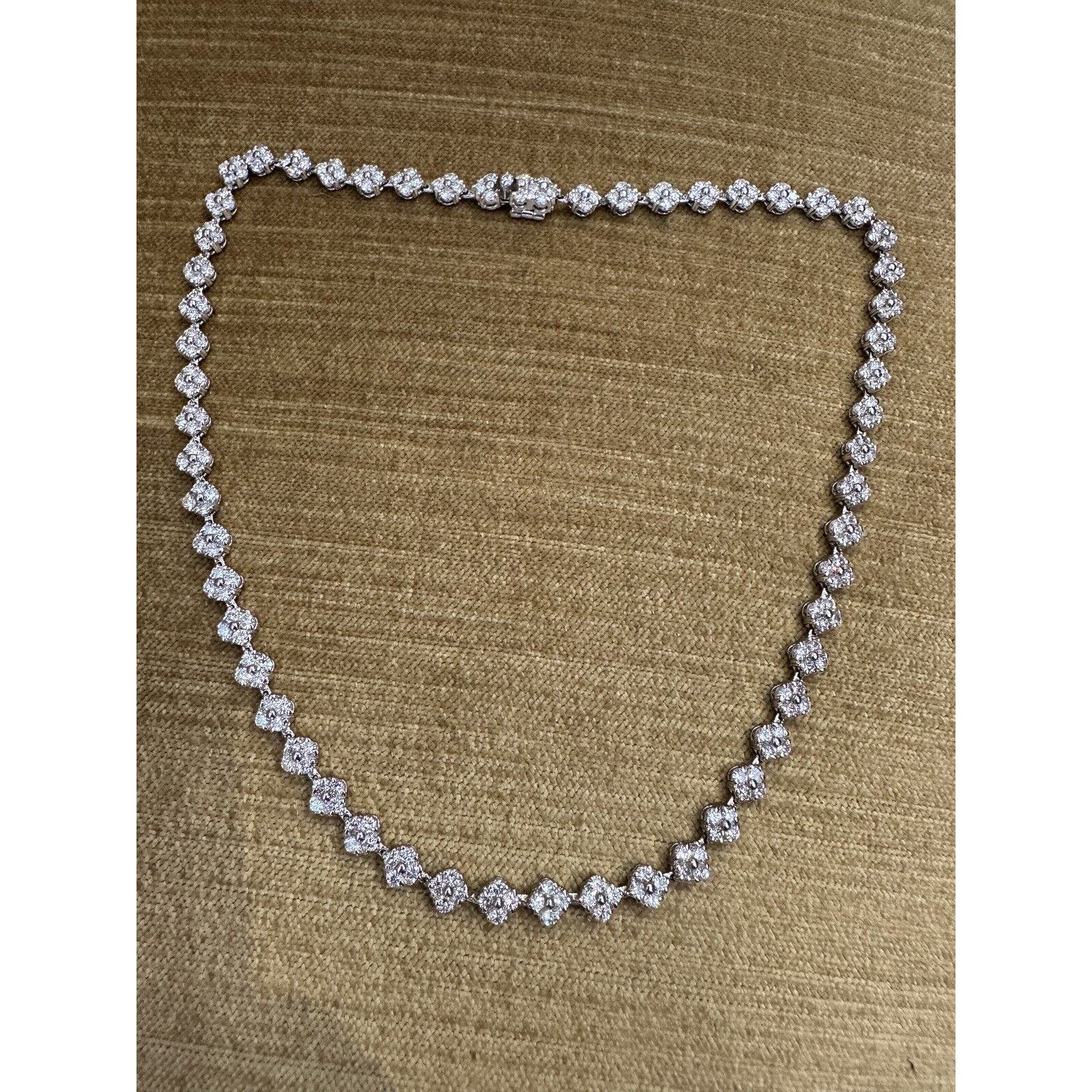 Floret Cluster Diamond Choker Necklace 10.34 cttw in Platinum- HM2409EV