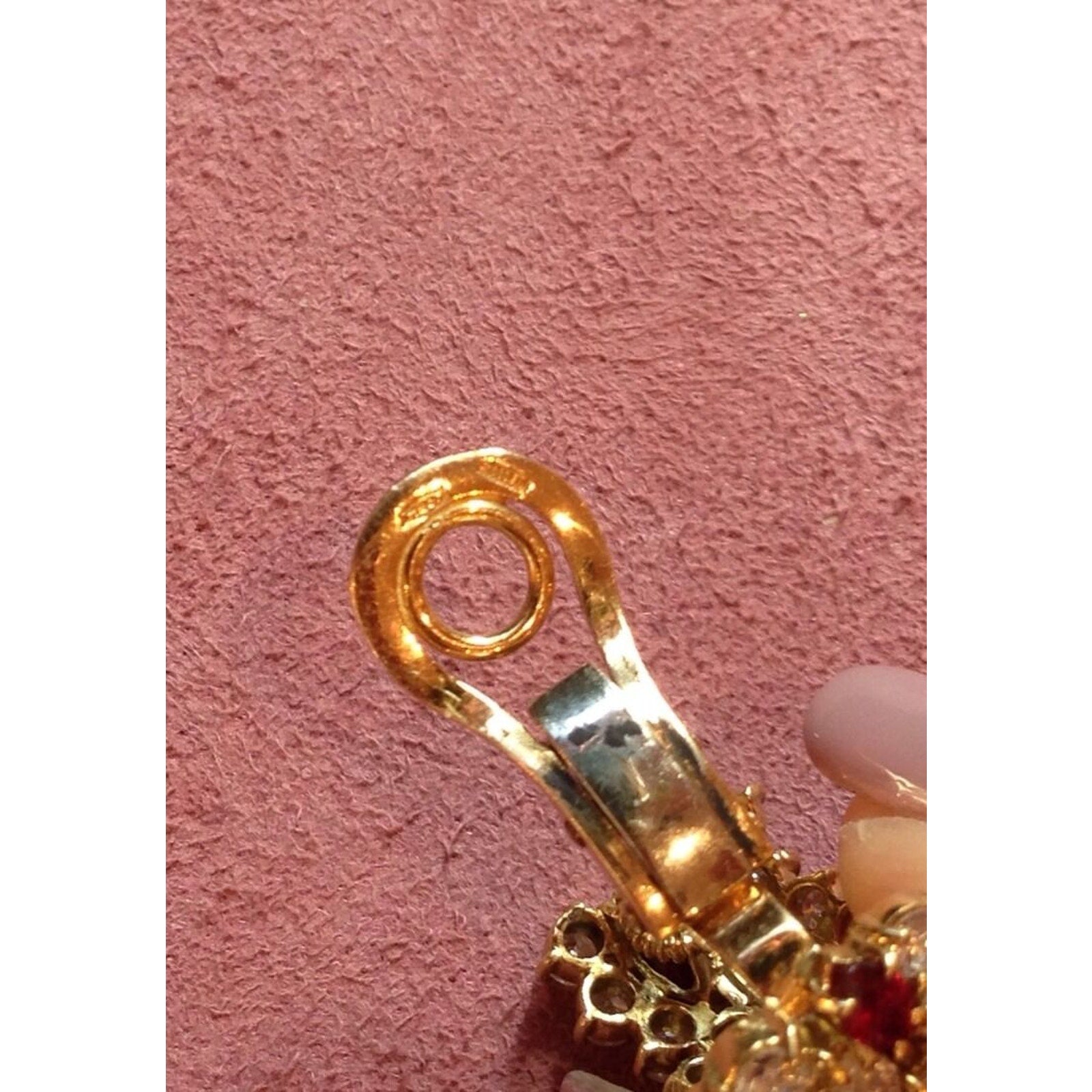 5.45 ct Ruby, Emerald, Sapphire & Diamond Earrings in 18k Yellow Gold