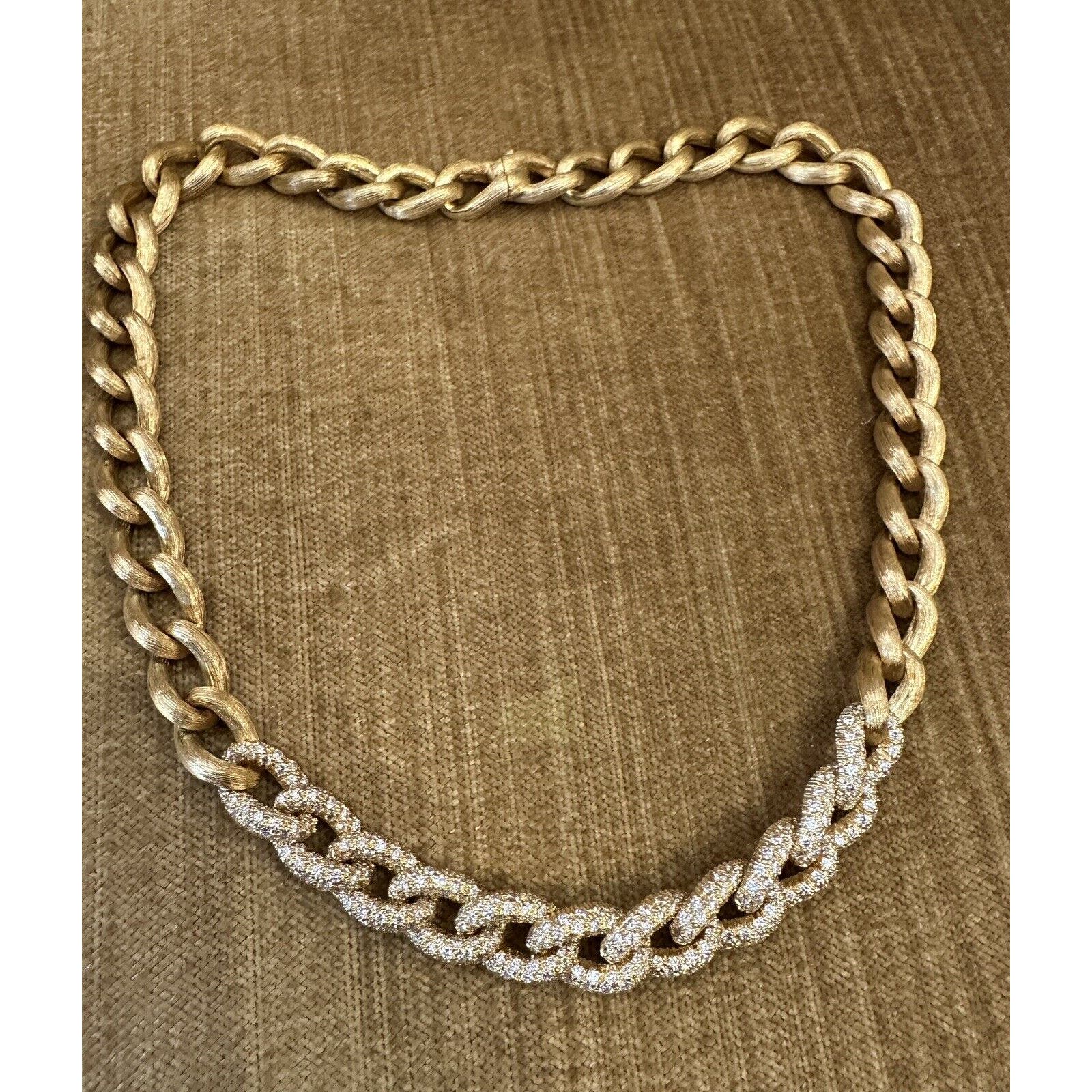 Henry Dunay Curb Diamond Sabi Link Necklace in 18k Yellow Gold - HM2480S