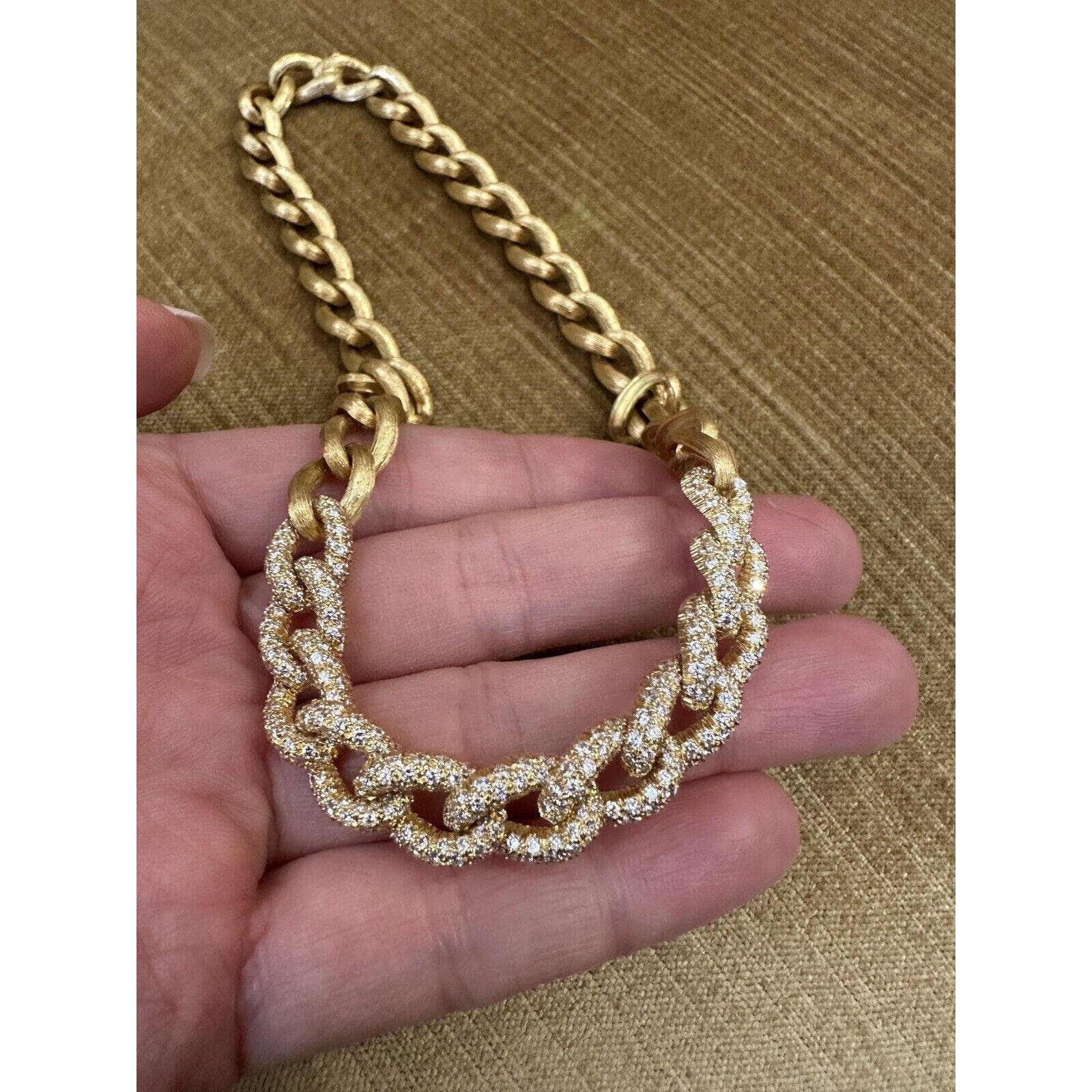 Henry Dunay Curb Diamond Sabi Link Necklace in 18k Yellow Gold - HM2480S