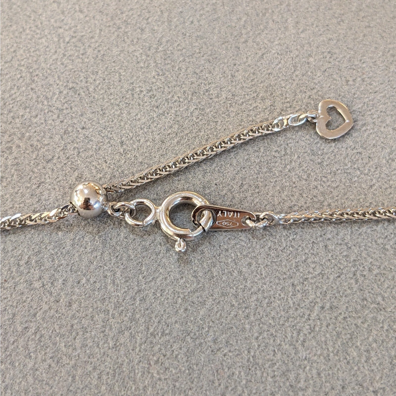 Three Champagne Diamond Drop Pendant Necklace in 18k White Gold