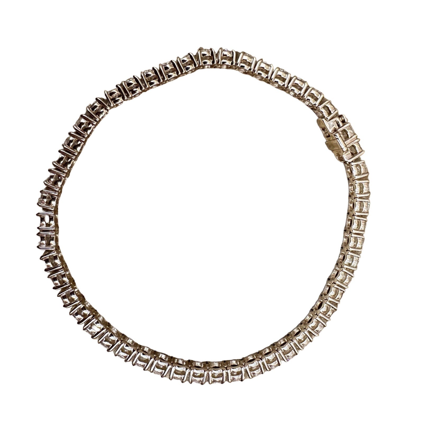 7.76 carats Round Diamond Tennis Bracelet in 14k Yellow Gold 7.25 inches