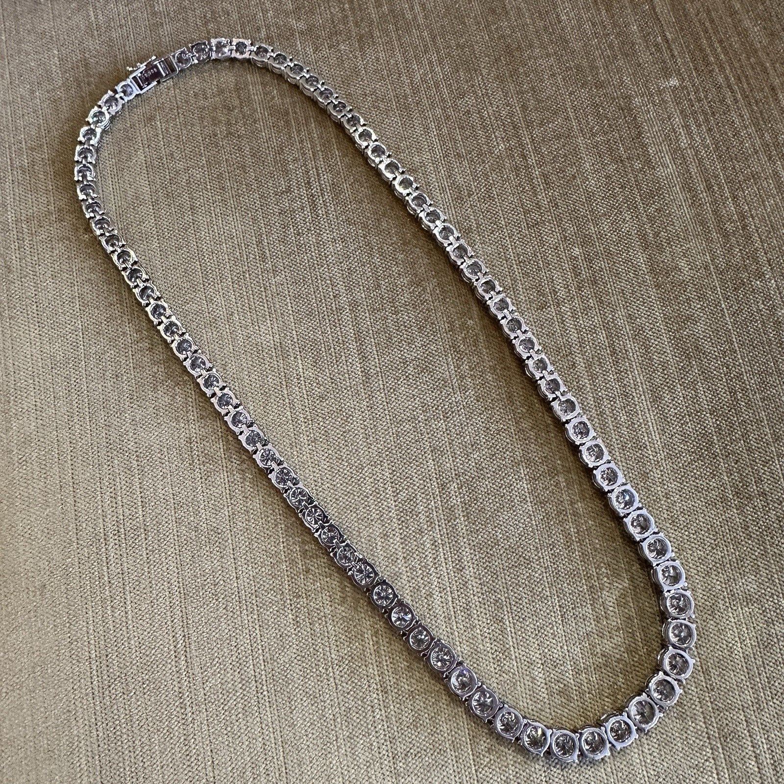 Certified 50 carats Diamond Tennis Necklace in Platinum 18.5 inches
