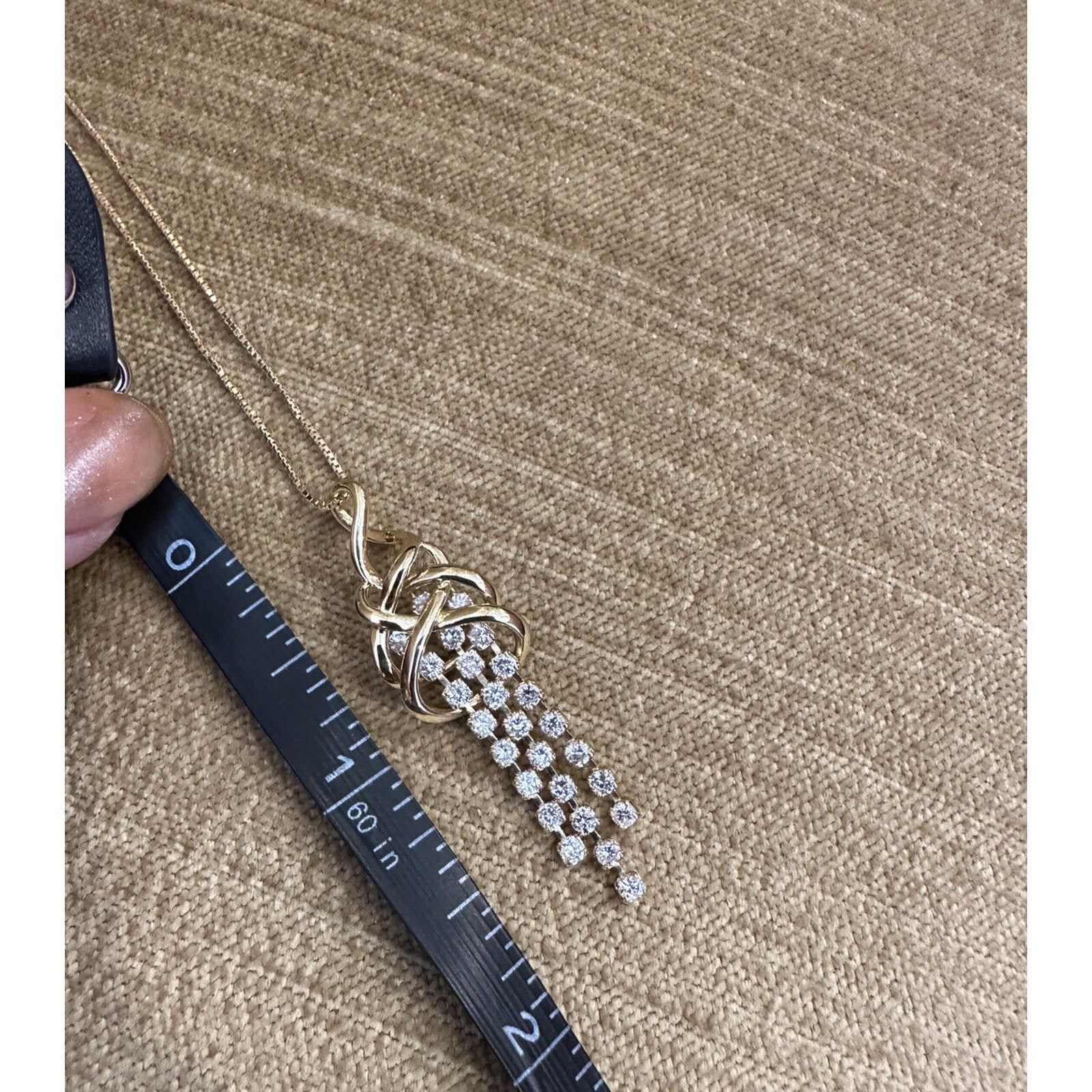1.00 ct. Cascade Drop Diamond Pendant on Chain in 18k Yellow Gold