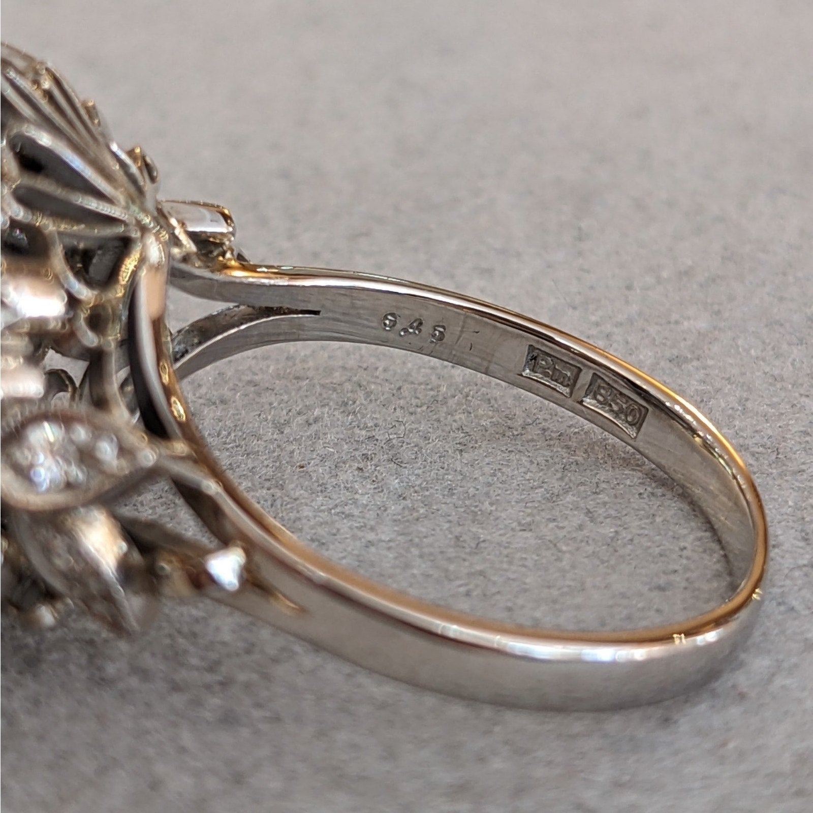 GIA Australian Black Opal and Diamond Ring in Platinum - HM2776BR