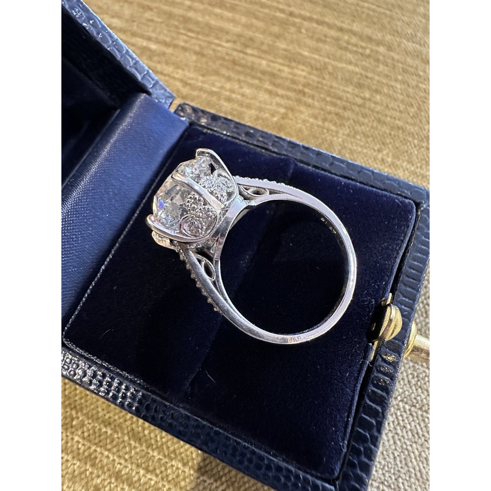 GIA 6.02 ct Natural Old Mine Brilliant Cut Diamond Ring in Platinum - HMC300ZEs