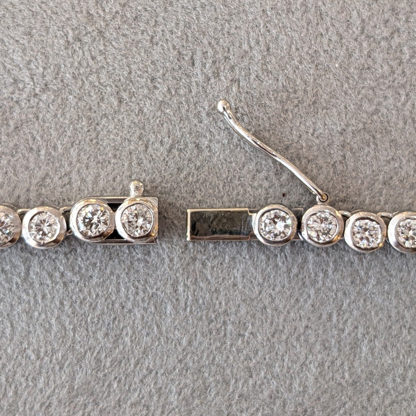 10.00 cttw Bezel-Set Natural Diamond Tennis Necklace in Platinum 16 in